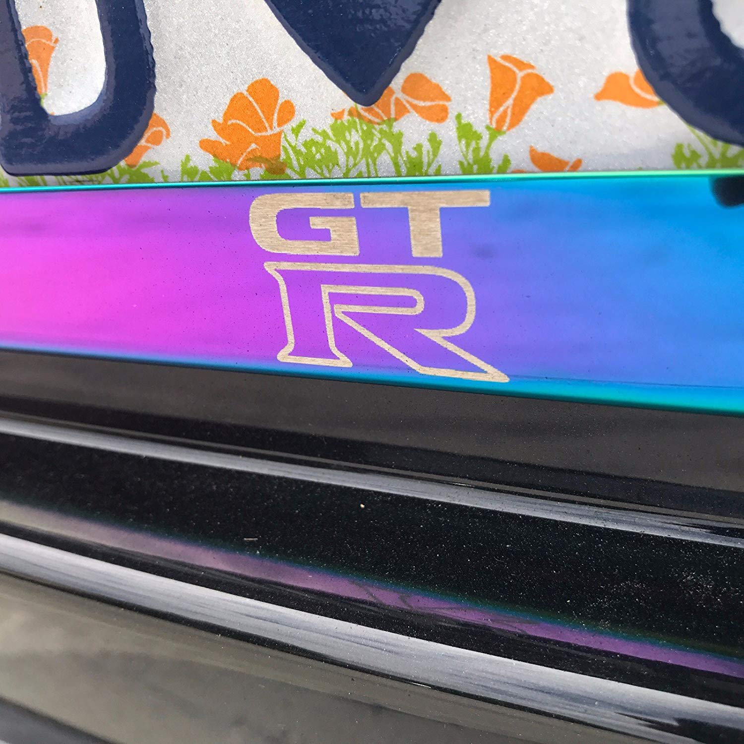 FAI Frame Ai Custom Personalized Laser Engraved T304 Stainless Steel Polish License Plate Frame Holder Bracket - Neo Neon Chrome - Image 2