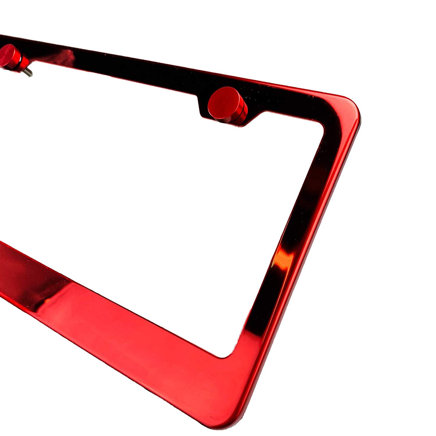 FAI Frame Ai T304 Stainless Steel Polish Mirror Stainless Steel License Plate Frame Holder Bracket - Candy Red - Image 3