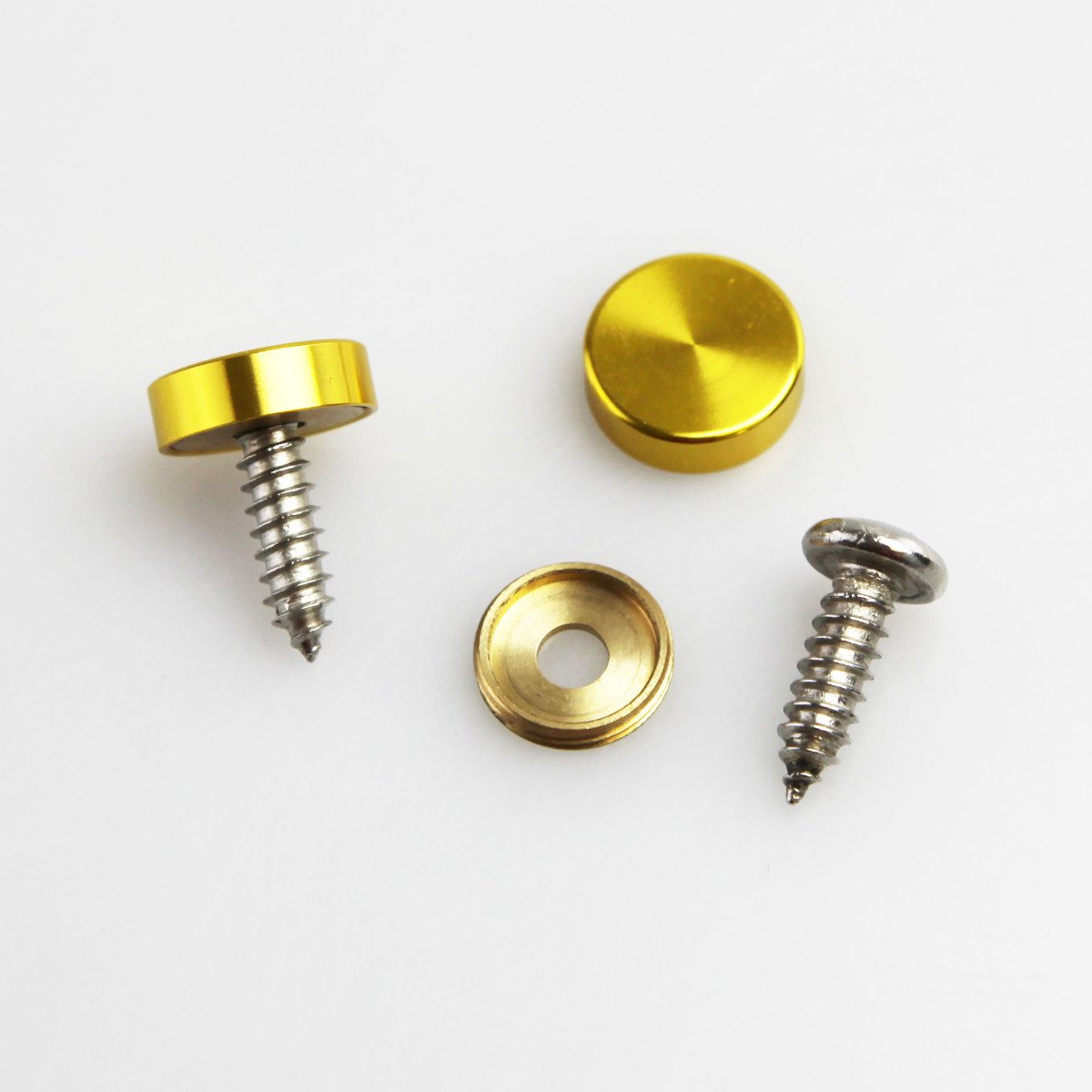 FAI Frame Ai Set of 4 Anti Rust Resistant Stainless Steel Screw Gold Aluminum Screw Caps for License Plate Frame - Image 3