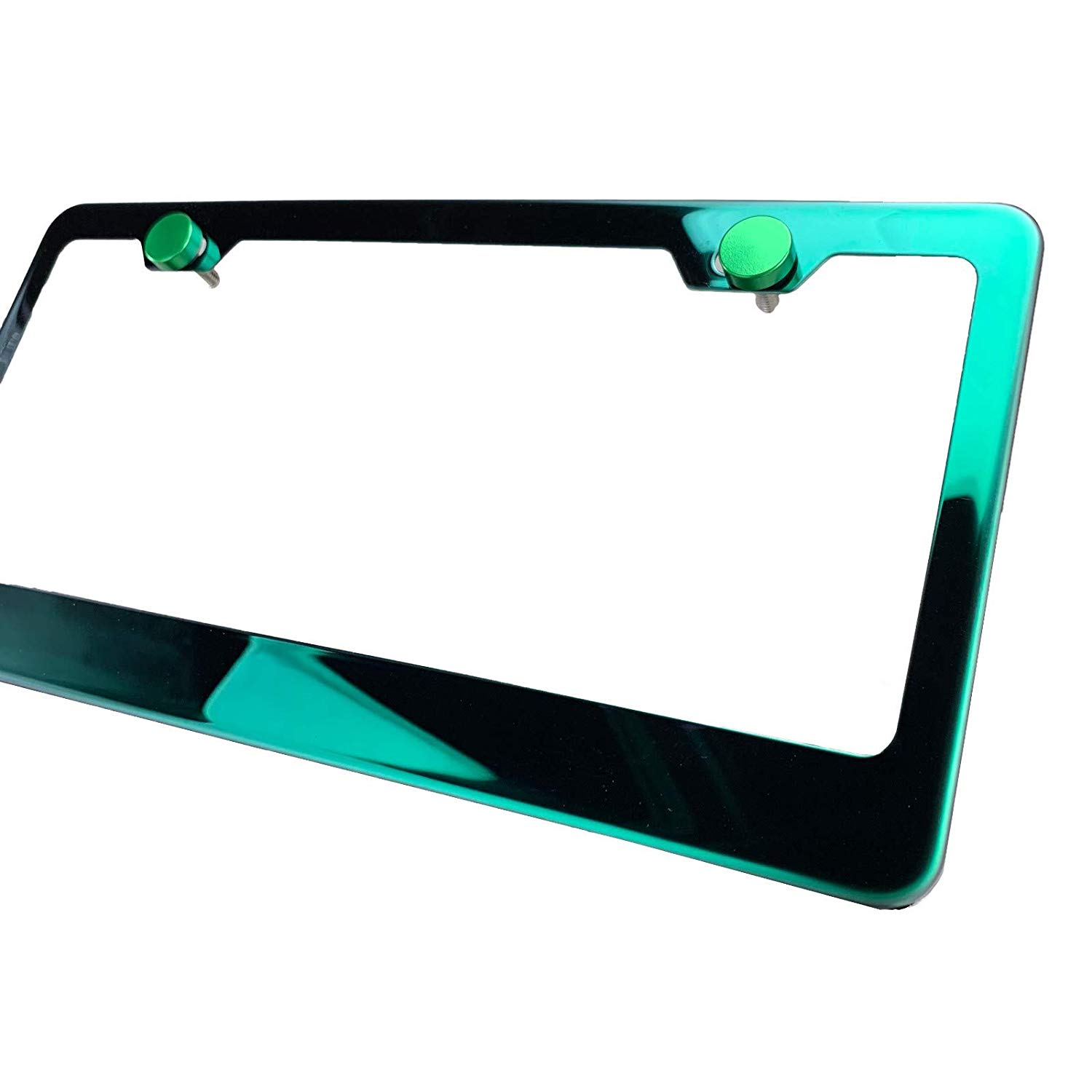 FAI Frame Ai T304 Stainless Steel Polish Mirror Stainless Steel License Plate Frame Holder Bracket - Green - Image 5