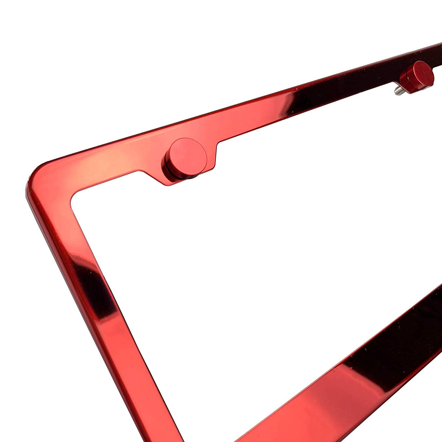 FAI Frame Ai T304 Stainless Steel Polish Mirror Stainless Steel License Plate Frame Holder Bracket - Candy Red - Image 4