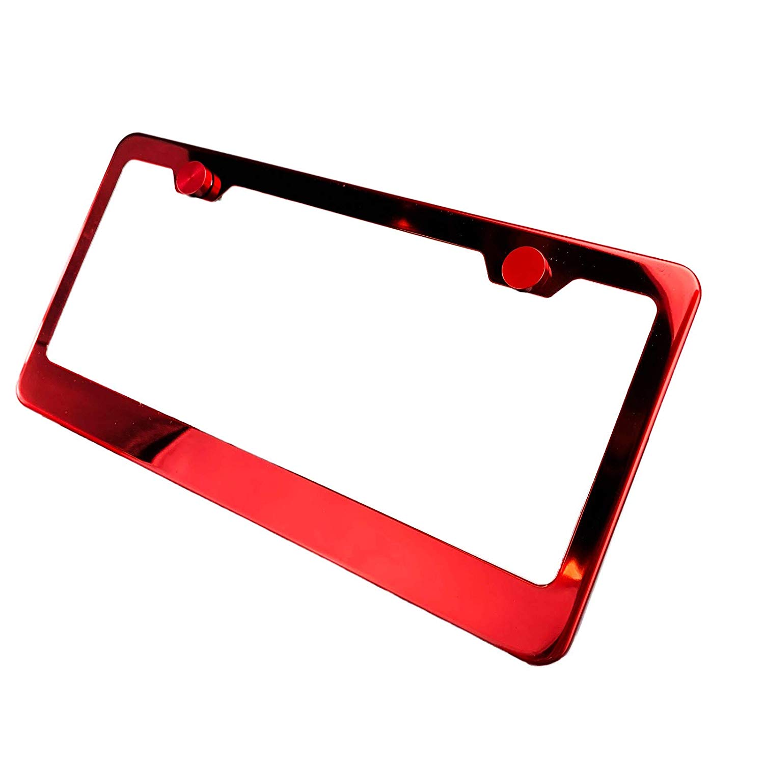 Powder Coated Candy Red Frame Holder Stainless Steel License Plate Tesla Jeep 