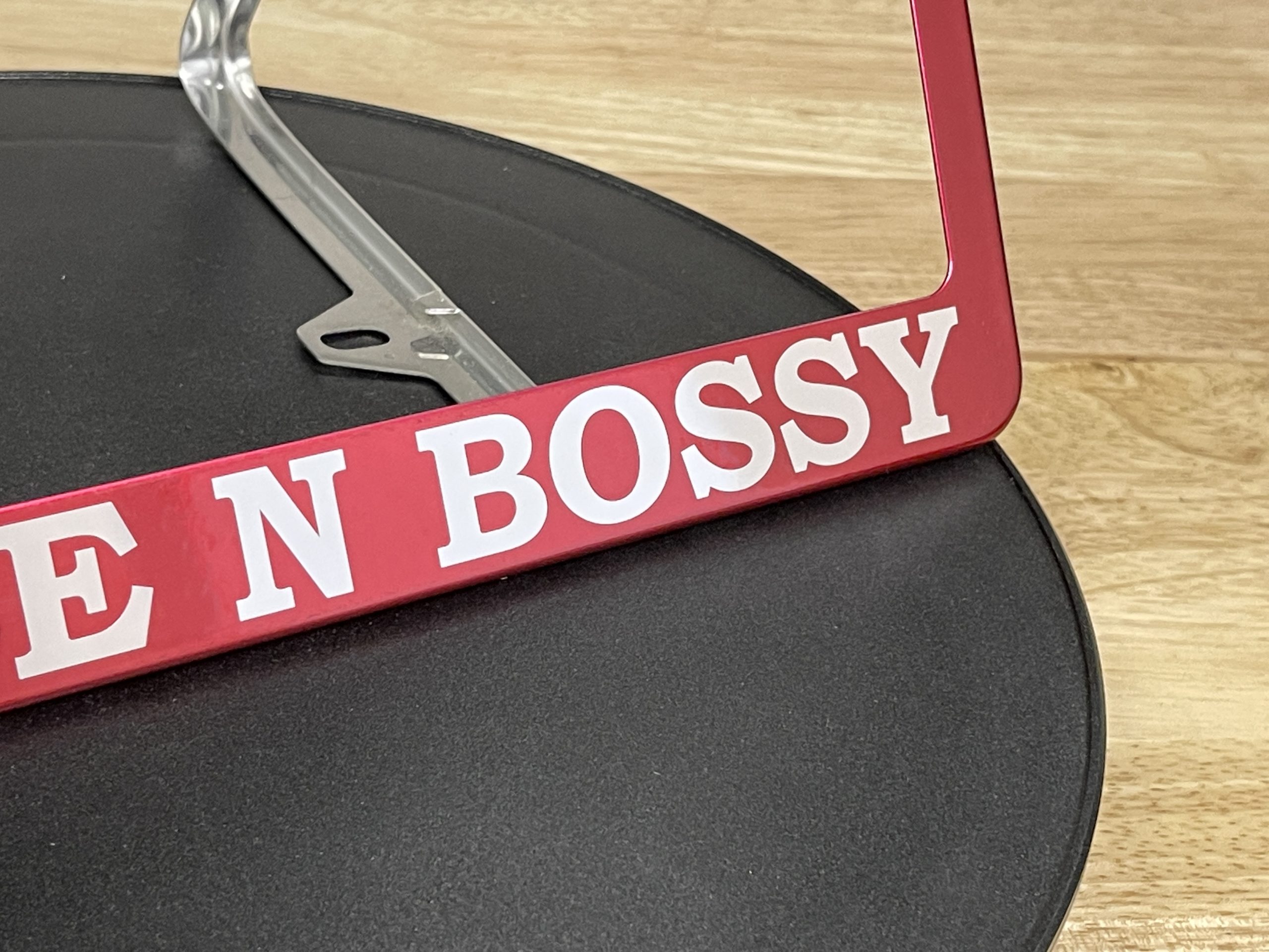 FAI Frame Ai Custom Personalized Laser Engraved T304 Stainless Steel Polish License Plate Frame Holder Bracket - Red - Image 5