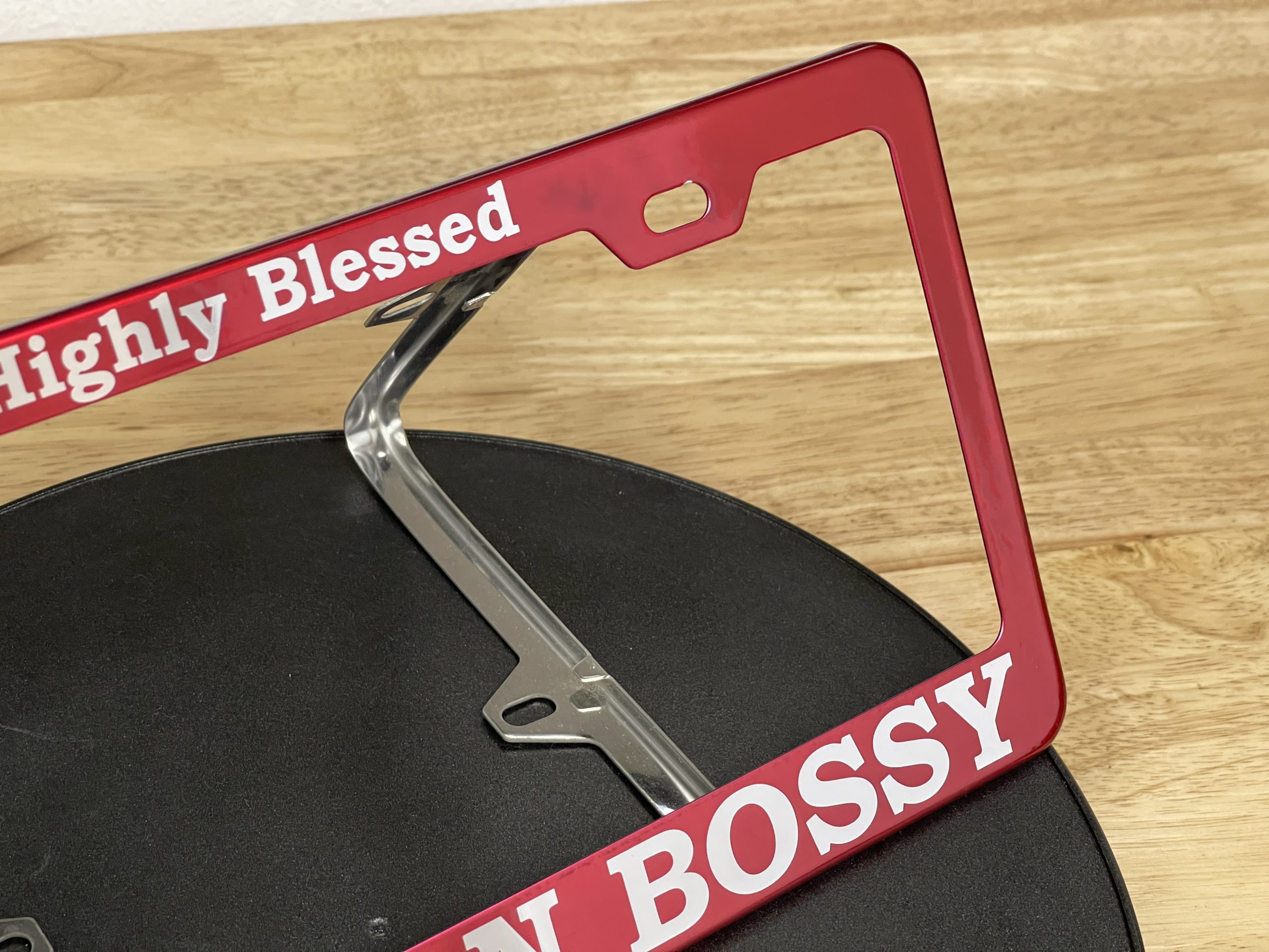 FAI Frame Ai Custom Personalized Laser Engraved T304 Stainless Steel Polish License Plate Frame Holder Bracket - Red - Image 4