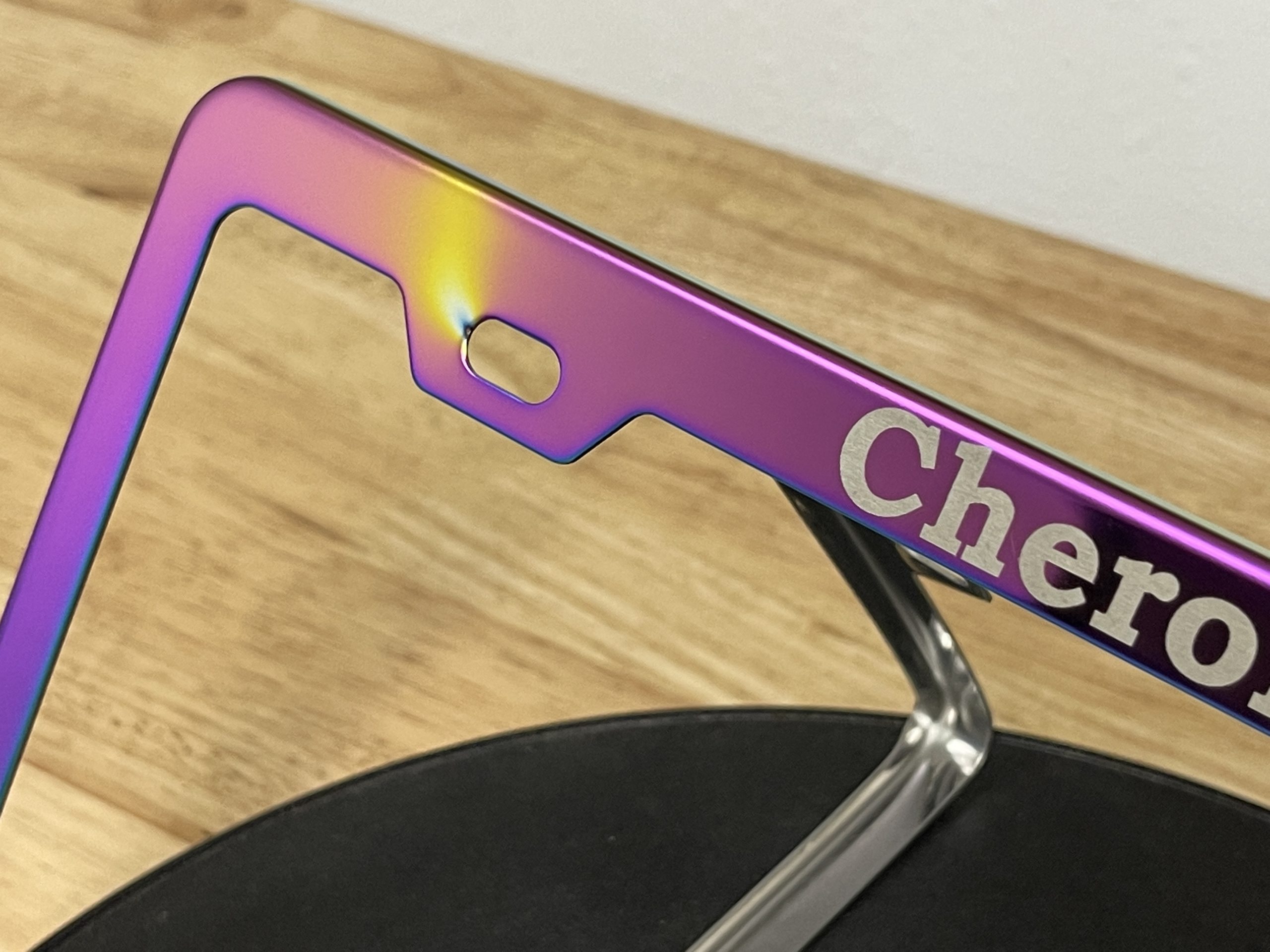 FAI Frame Ai Custom Personalized Laser Engraved T304 Stainless Steel Polish License Plate Frame Holder Bracket - Neo Neon Chrome - Image 5