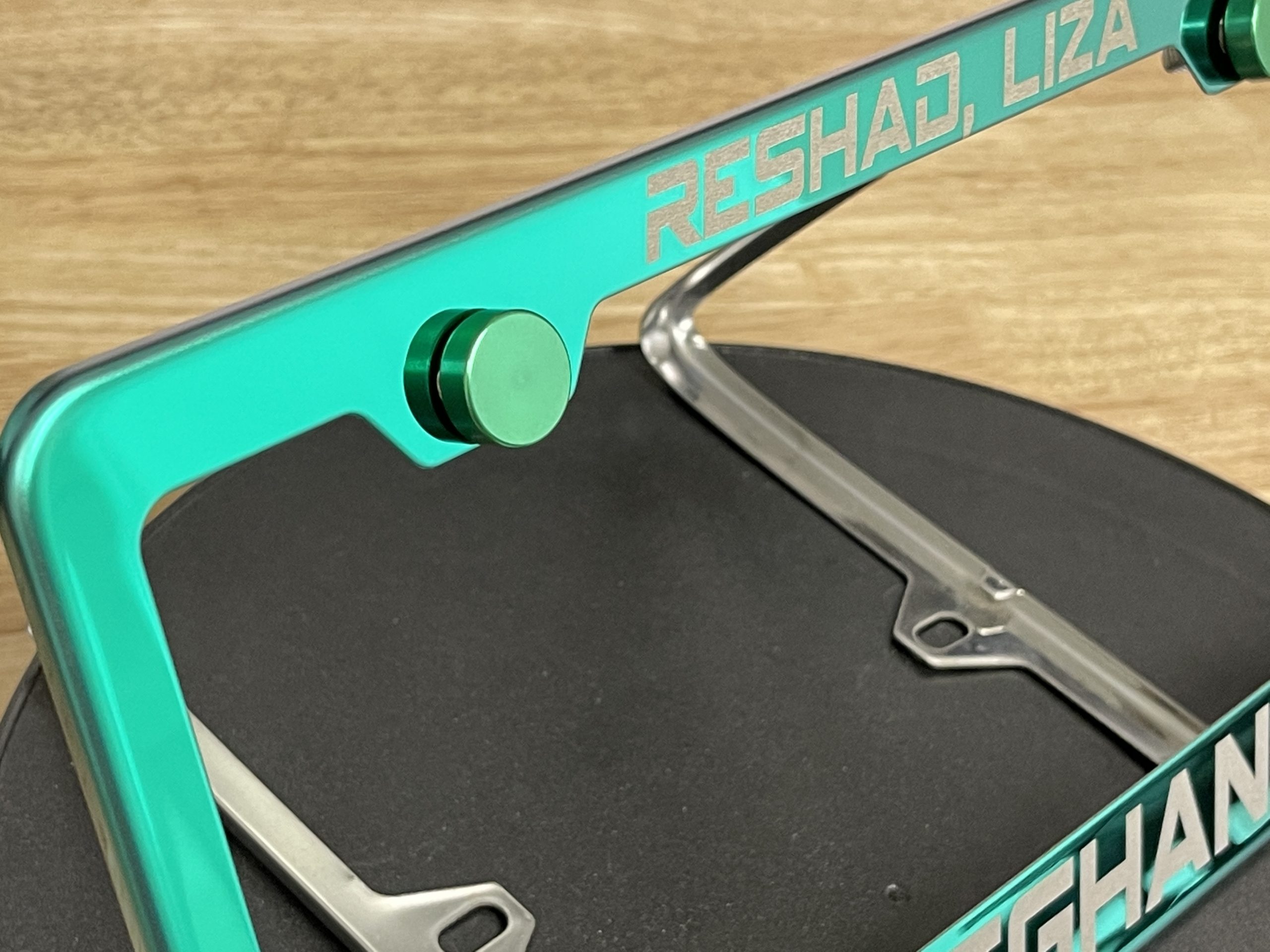 FAI Frame Ai Custom Personalized Laser Engraved T304 Stainless Steel Polish License Plate Frame Holder Bracket - Green - Image 8
