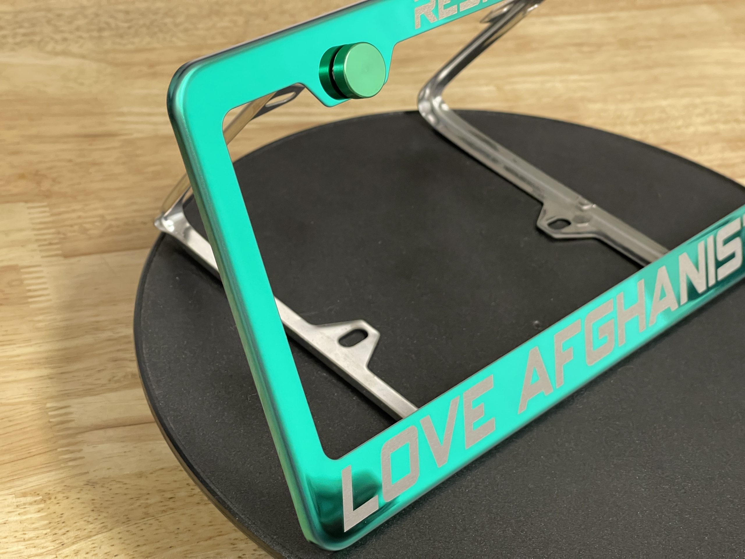 FAI Frame Ai Custom Personalized Laser Engraved T304 Stainless Steel Polish License Plate Frame Holder Bracket - Green - Image 7