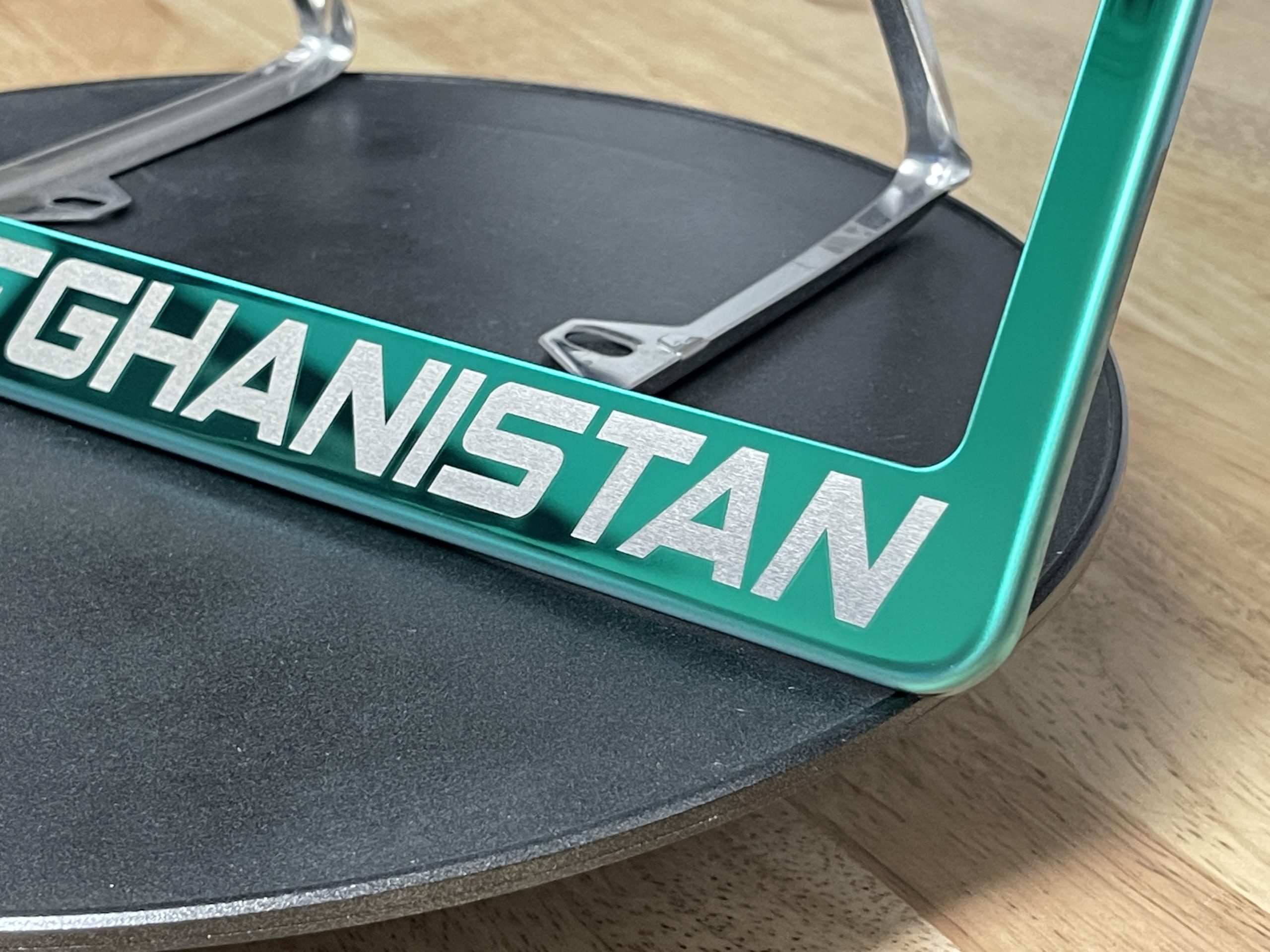FAI Frame Ai Custom Personalized Laser Engraved T304 Stainless Steel Polish License Plate Frame Holder Bracket - Green - Image 5