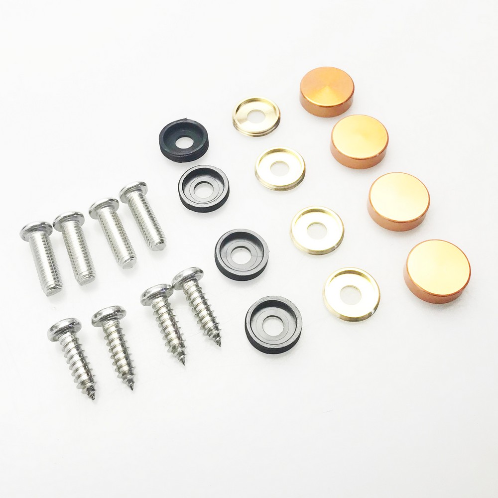 FAI Frame Ai Set of 4 Anti Rust Resistant Stainless Steel Screw Rose Gold Aluminum Screw Caps for License Plate Frame - Image 2