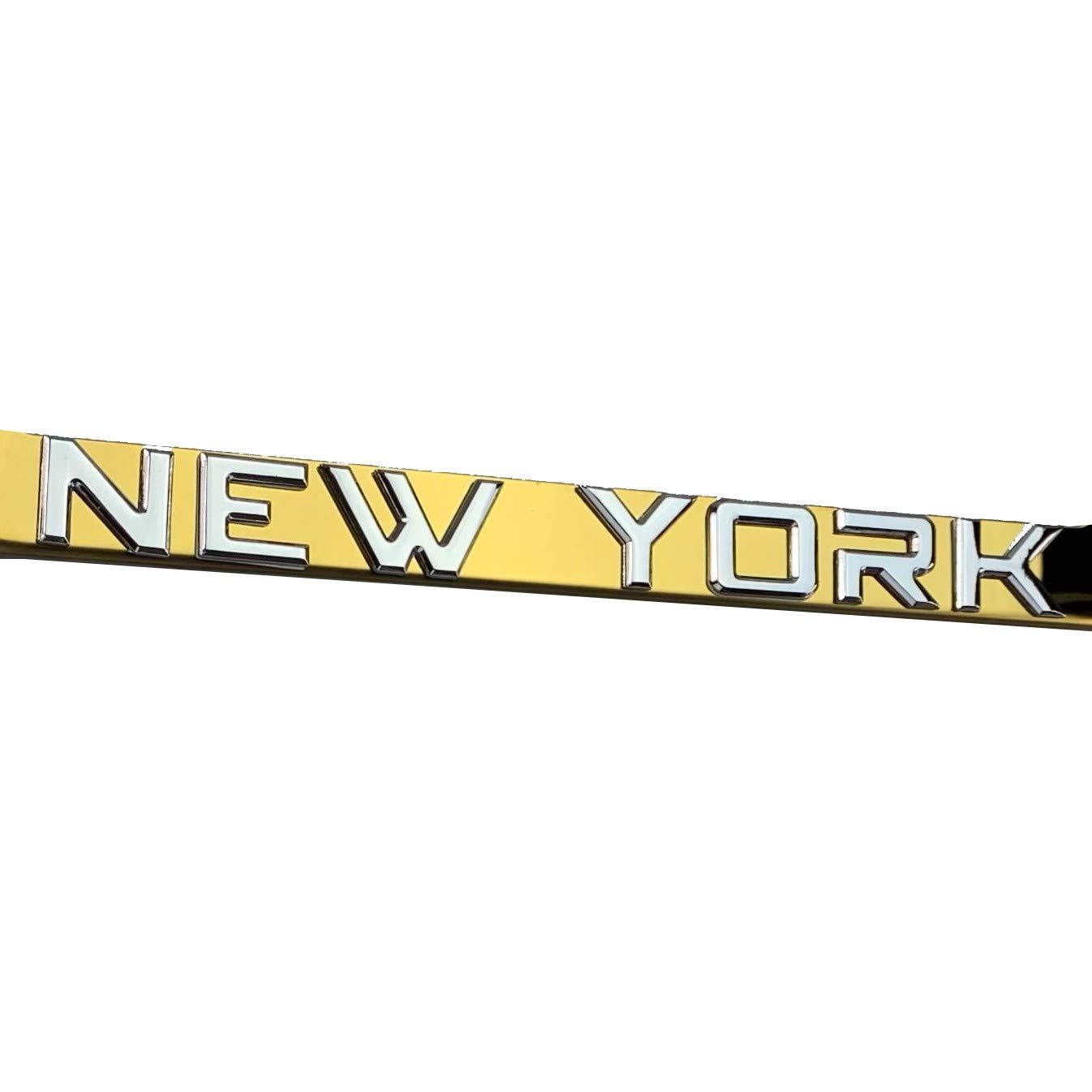 FAI Frame Ai 3D Text Personalized Metal Chrome Emblem Decals Polish Chrome T304 Stainless Steel License Plate Frame Holder Front Or Rear - Gold - Image 2