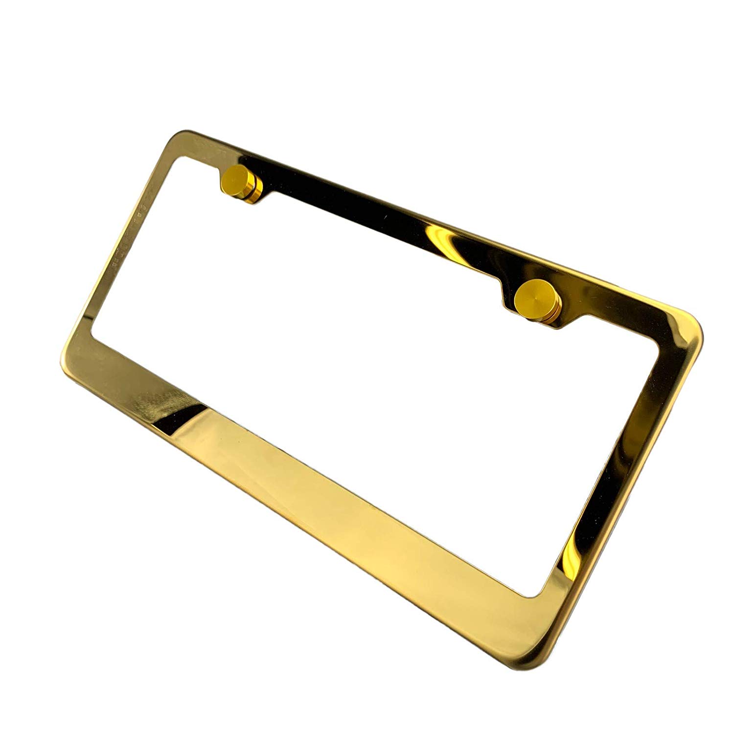 FAI Frame Ai 3D Text Personalized Metal Chrome Emblem Decals Polish Chrome T304 Stainless Steel License Plate Frame Holder Front Or Rear - Gold - Image 3