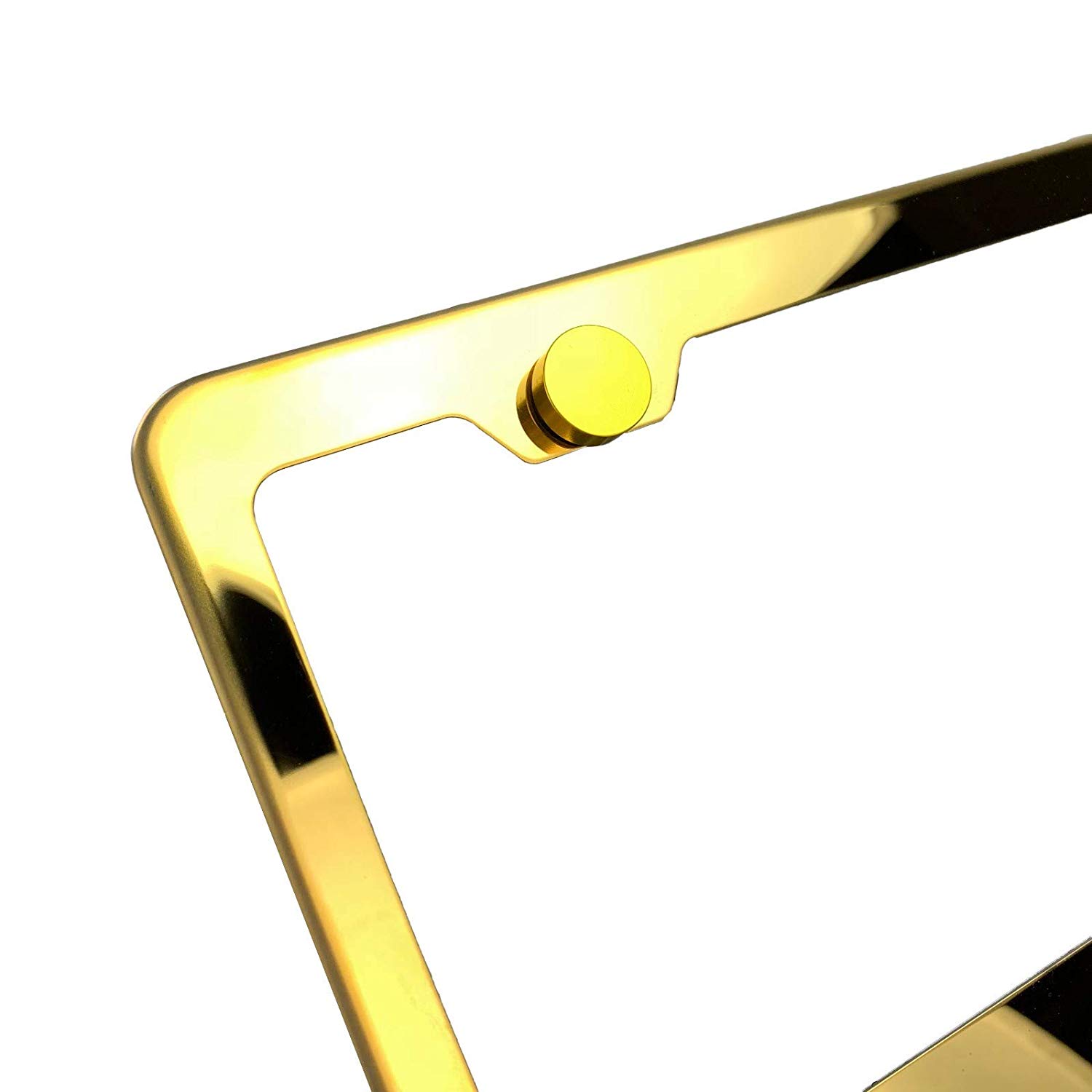 FAI Frame Ai 3D Text Personalized Metal Chrome Emblem Decals Polish Chrome T304 Stainless Steel License Plate Frame Holder Front Or Rear - Gold - Image 4