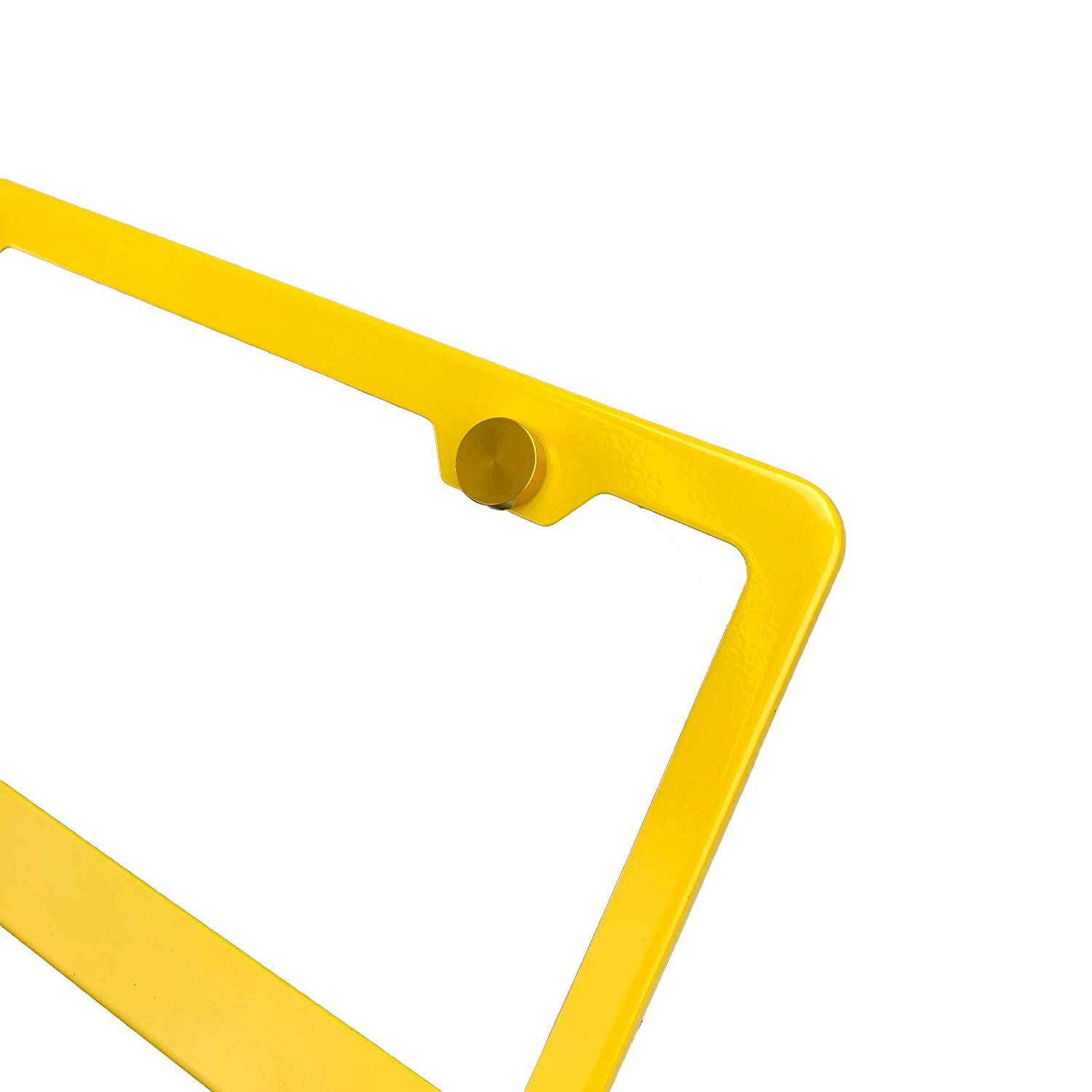 FAI Frame Ai 3D Text Personalized Metal Chrome Emblem Decals Polish Chrome T304 Stainless Steel License Plate Frame Holder Front Or Rear - Yellow - Image 4