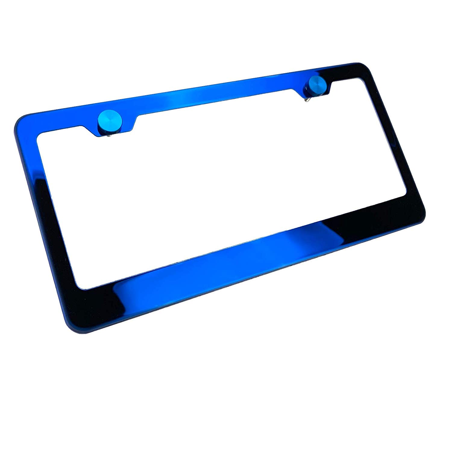 FAI Frame Ai 3D Text Personalized Metal Chrome Emblem Decals Polish Chrome T304 Stainless Steel License Plate Frame Holder Front Or Rear - Blue - Image 3