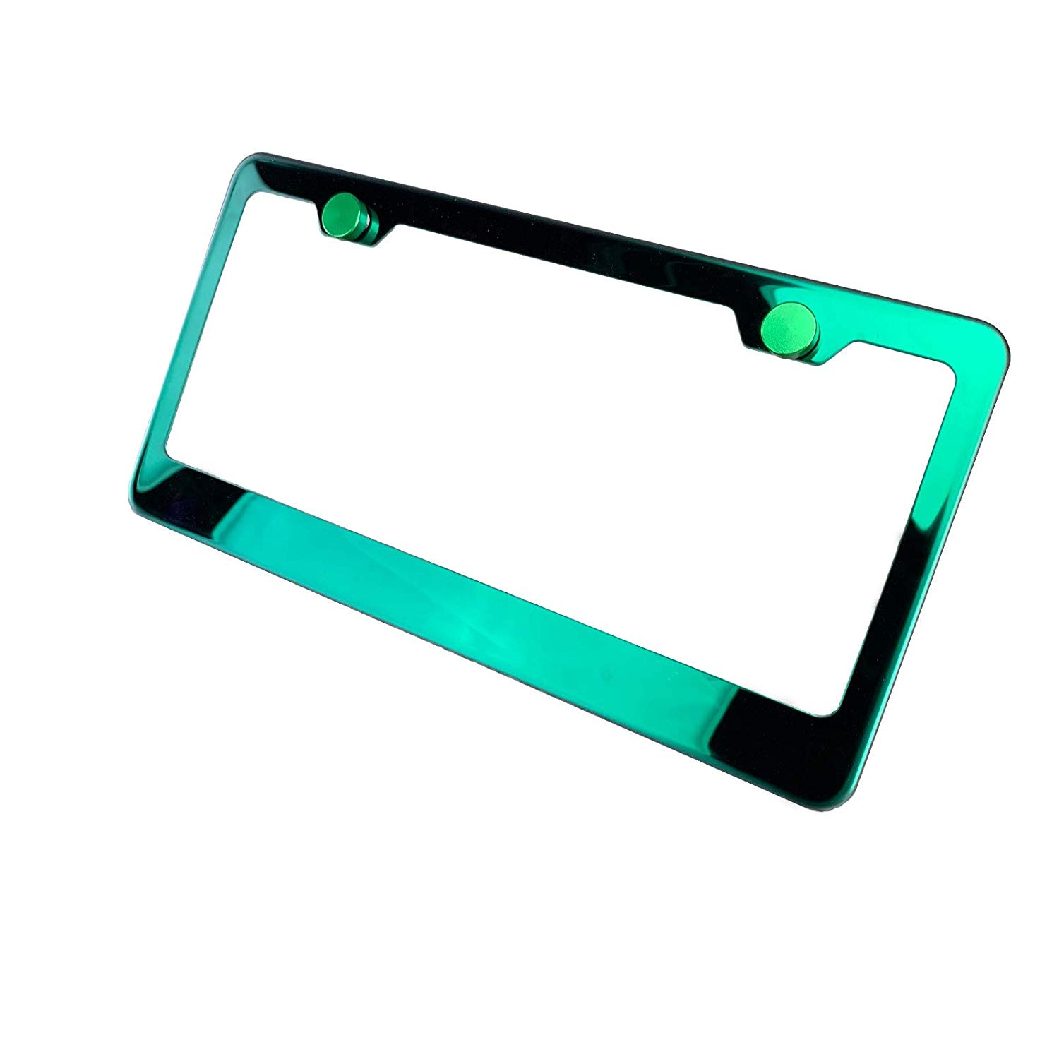 FAI Frame Ai 3D Text Personalized Metal Chrome Emblem Decals Polish Chrome T304 Stainless Steel License Plate Frame Holder Front Or Rear - Green - Image 3