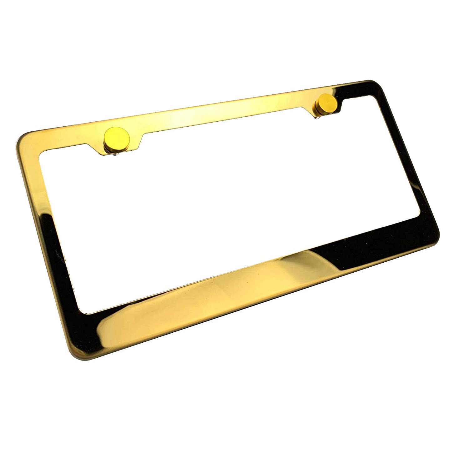 FAI Frame Ai 3D Text Personalized Metal Chrome Emblem Decals Polish Chrome T304 Stainless Steel License Plate Frame Holder Front Or Rear - Gold - Image 5