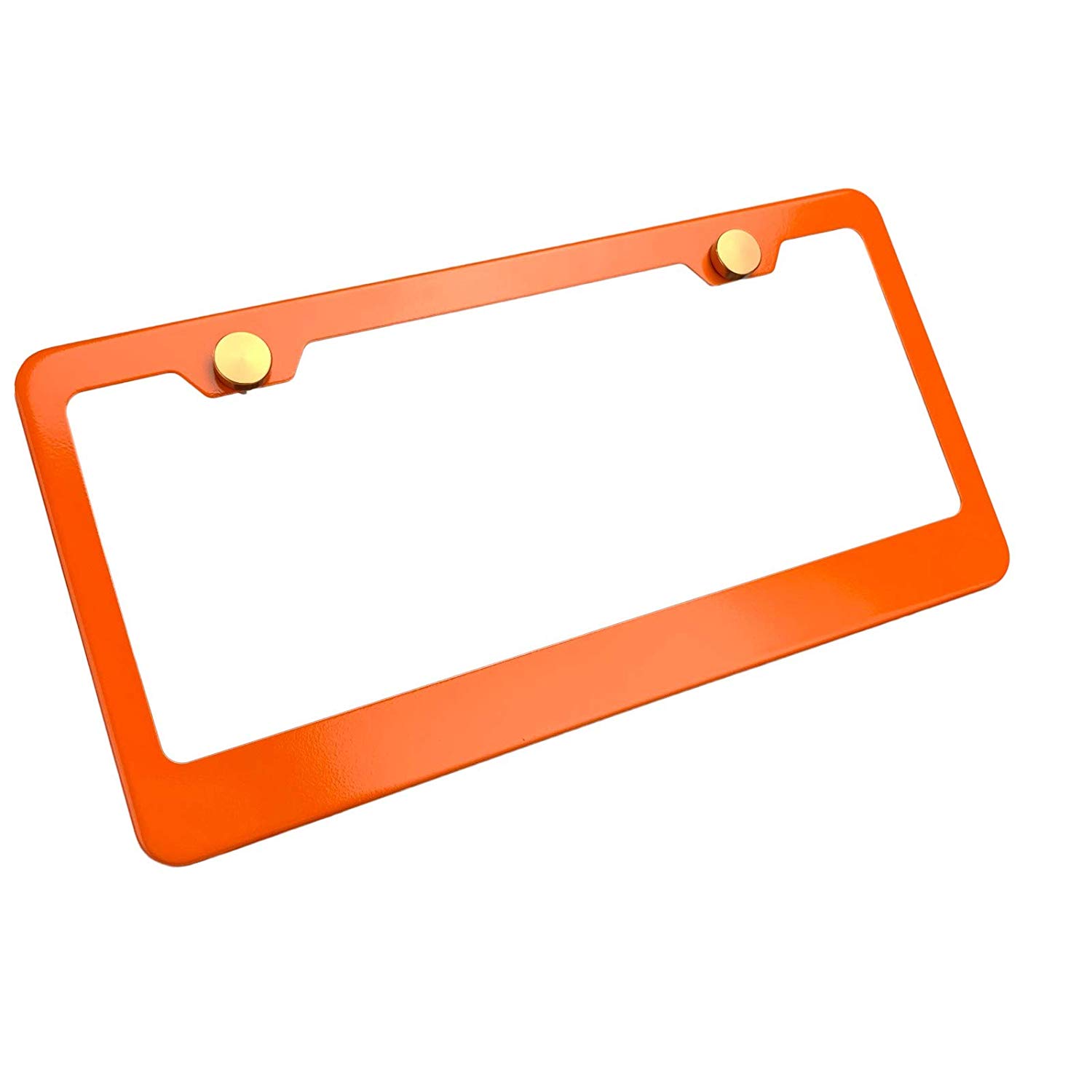 FAI Frame Ai 3D Text Personalized Metal Chrome Emblem Decals Polish Chrome T304 Stainless Steel License Plate Frame Holder Front Or Rear - Orange - Image 3