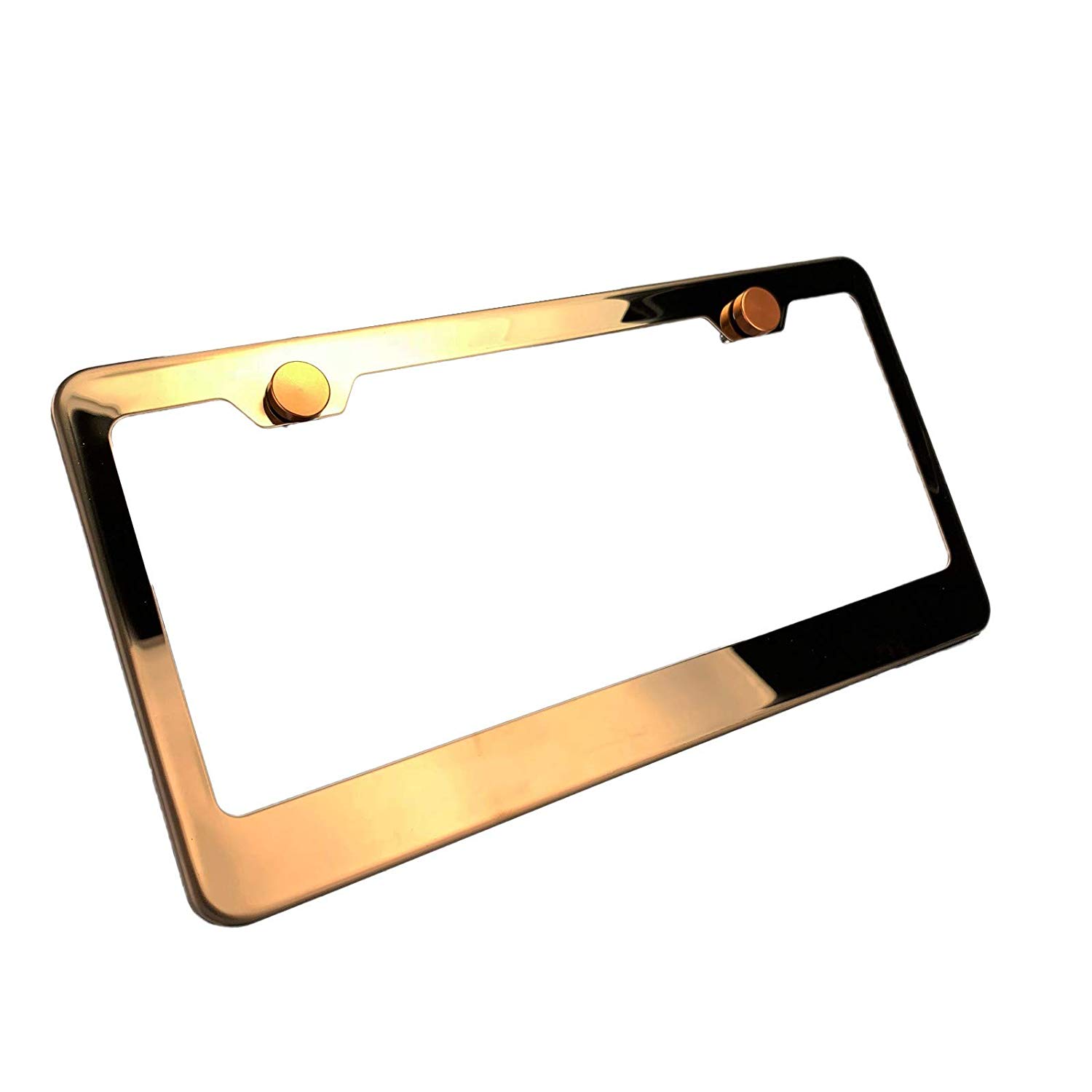 FAI Frame Ai 3D Text Personalized Metal Chrome Emblem Decals Polish Chrome T304 Stainless Steel License Plate Frame Holder Front Or Rear - Rose Gold - Image 5
