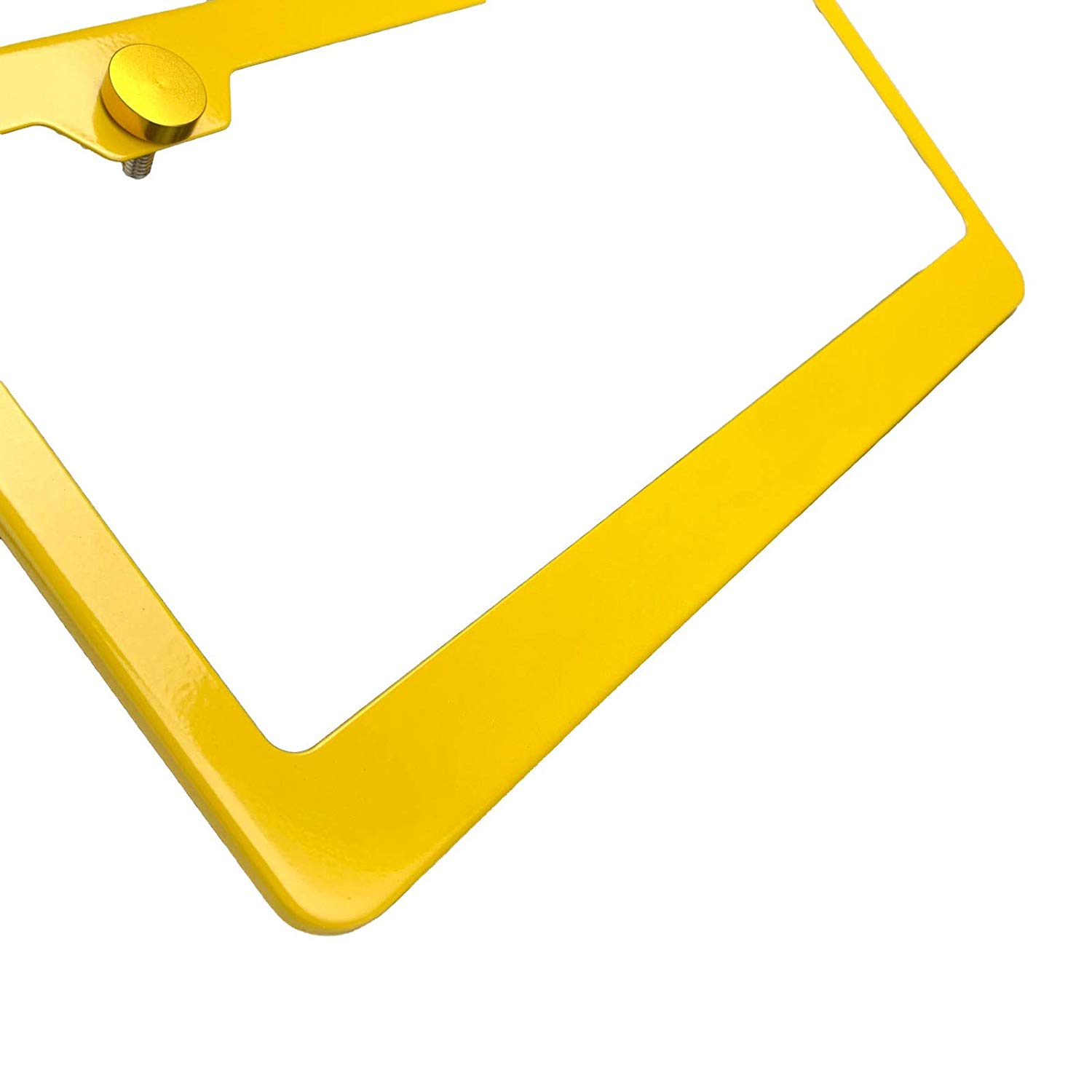 FAI Frame Ai 3D Text Personalized Metal Chrome Emblem Decals Polish Chrome T304 Stainless Steel License Plate Frame Holder Front Or Rear - Yellow - Image 5