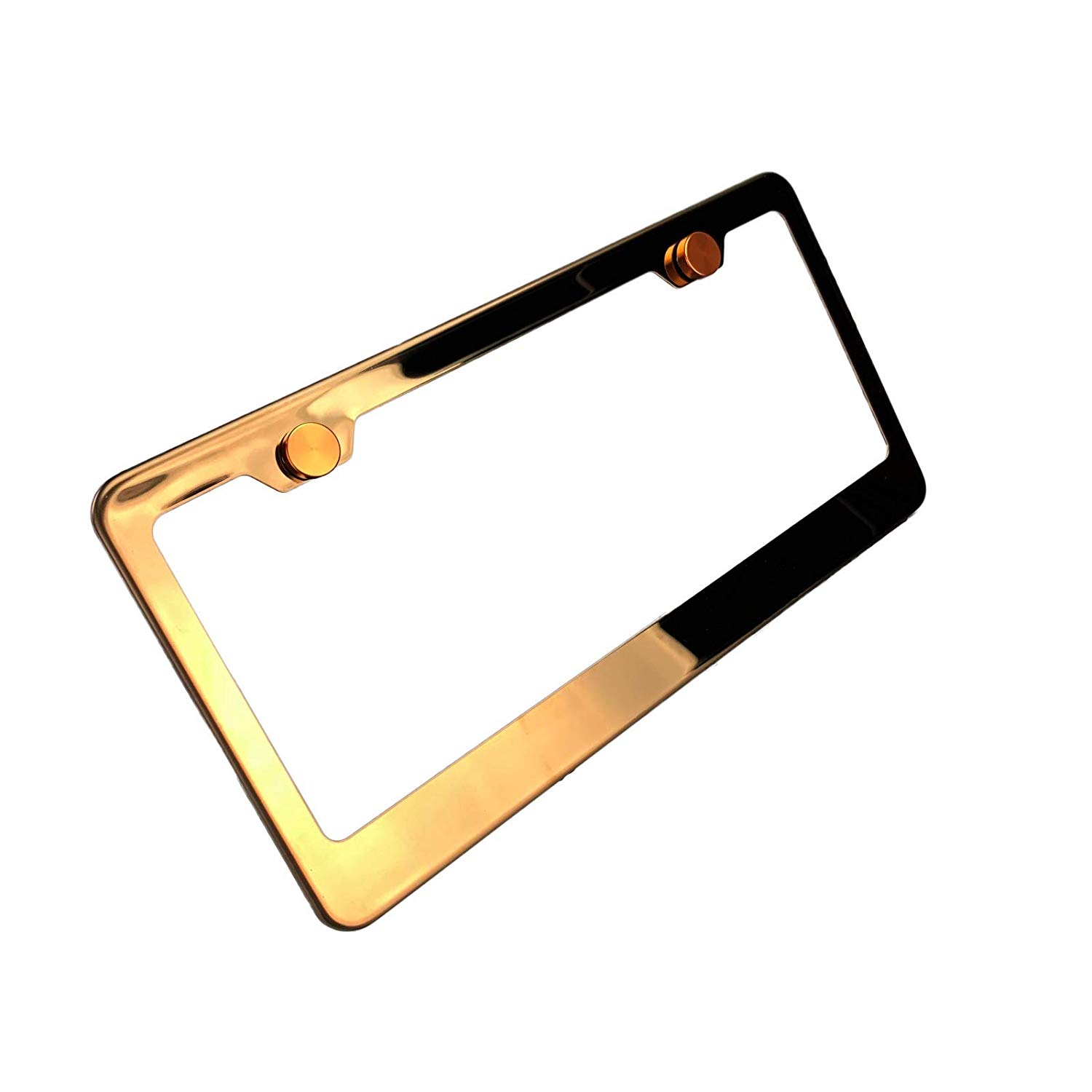 FAI Frame Ai 3D Text Personalized Metal Chrome Emblem Decals Polish Chrome T304 Stainless Steel License Plate Frame Holder Front Or Rear - Rose Gold - Image 3
