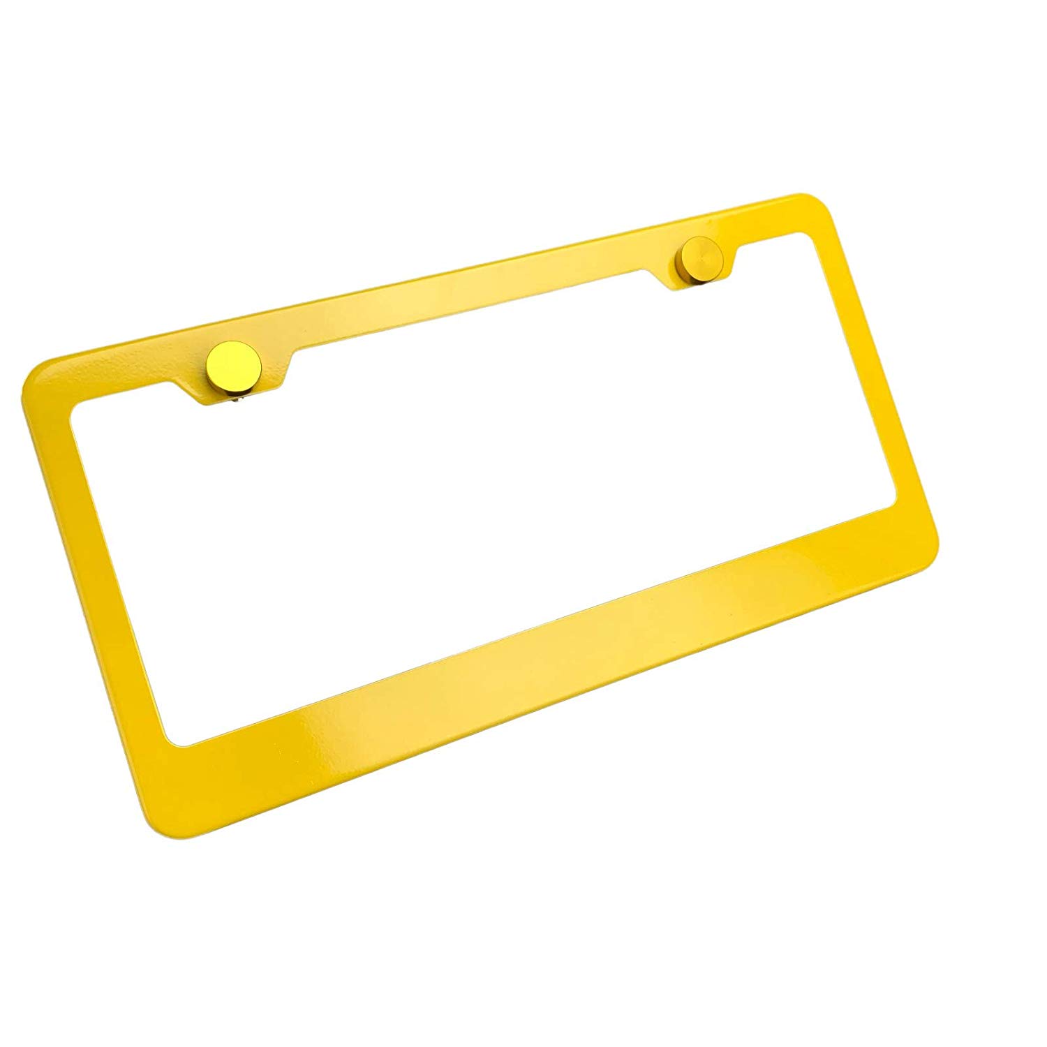 FAI Frame Ai 3D Text Personalized Metal Chrome Emblem Decals Polish Chrome T304 Stainless Steel License Plate Frame Holder Front Or Rear - Yellow - Image 3