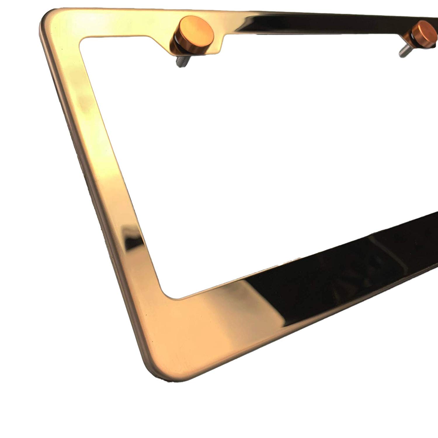 FAI Frame Ai 3D Text Personalized Metal Chrome Emblem Decals Polish Chrome T304 Stainless Steel License Plate Frame Holder Front Or Rear - Rose Gold - Image 4