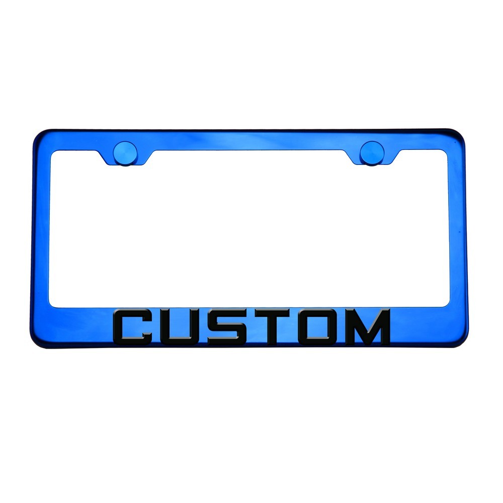 FAI Frame Ai 3D Text Personalized Metal Chrome Emblem Decals Polish Chrome T304 Stainless Steel License Plate Frame Holder Front Or Rear - Blue - Image 6