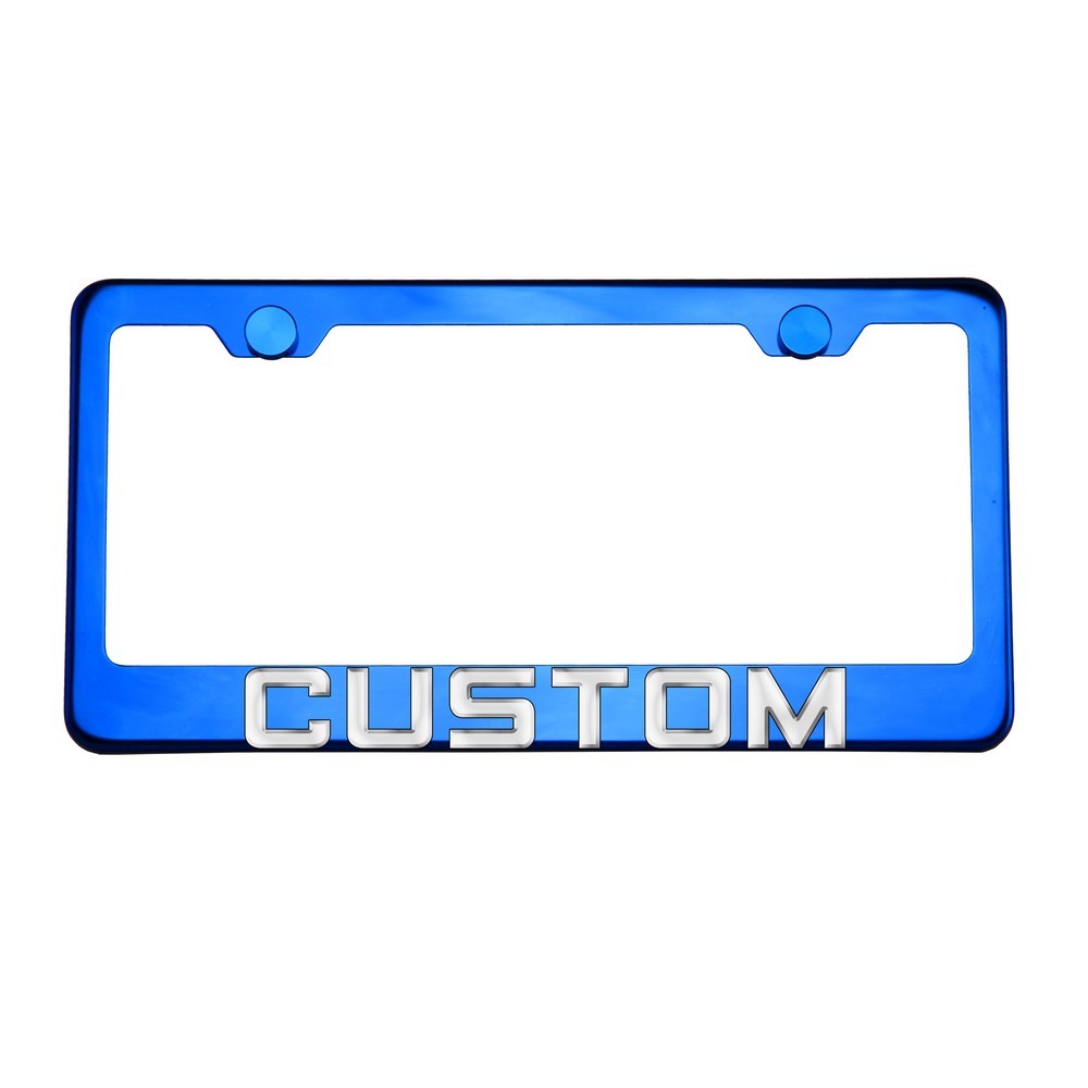FAI Frame Ai 3D Text Personalized Metal Chrome Emblem Decals Polish Chrome T304 Stainless Steel License Plate Frame Holder Front Or Rear - Blue - Image 7