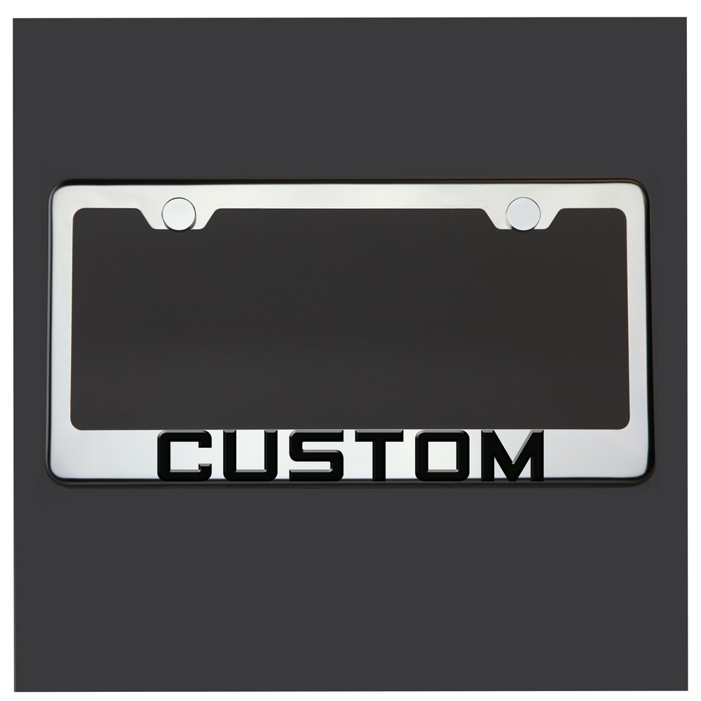 Fire Flames License Plate Frame Personalize Text Gifts Silver Metal TXT 