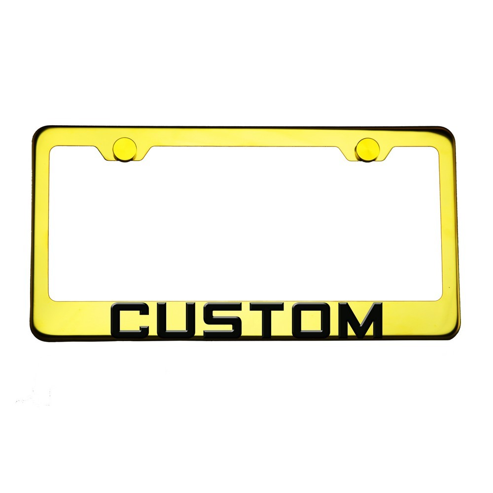 FAI Frame Ai 3D Text Personalized Metal Chrome Emblem Decals Polish Chrome T304 Stainless Steel License Plate Frame Holder Front Or Rear - Gold - Image 8