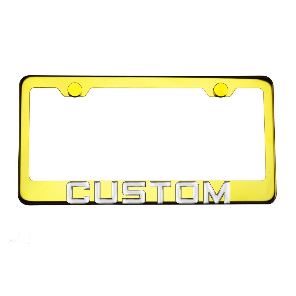 FAI Frame Ai 3D Text Personalized Metal Chrome Emblem Decals Polish Chrome T304 Stainless Steel License Plate Frame Holder Front Or Rear - Gold - Image 9