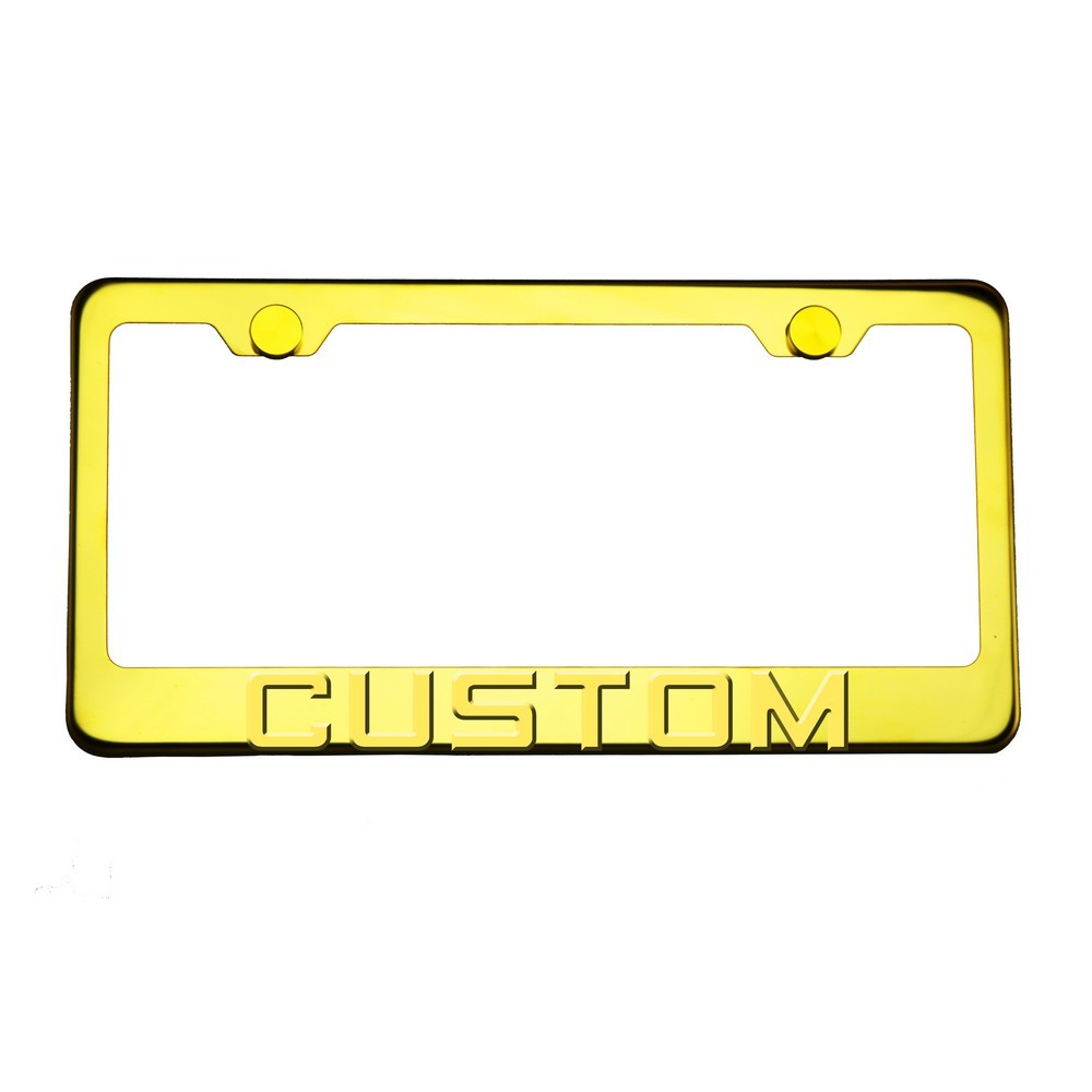 FAI Frame Ai 3D Text Personalized Metal Chrome Emblem Decals Polish Chrome T304 Stainless Steel License Plate Frame Holder Front Or Rear - Gold - Image 6