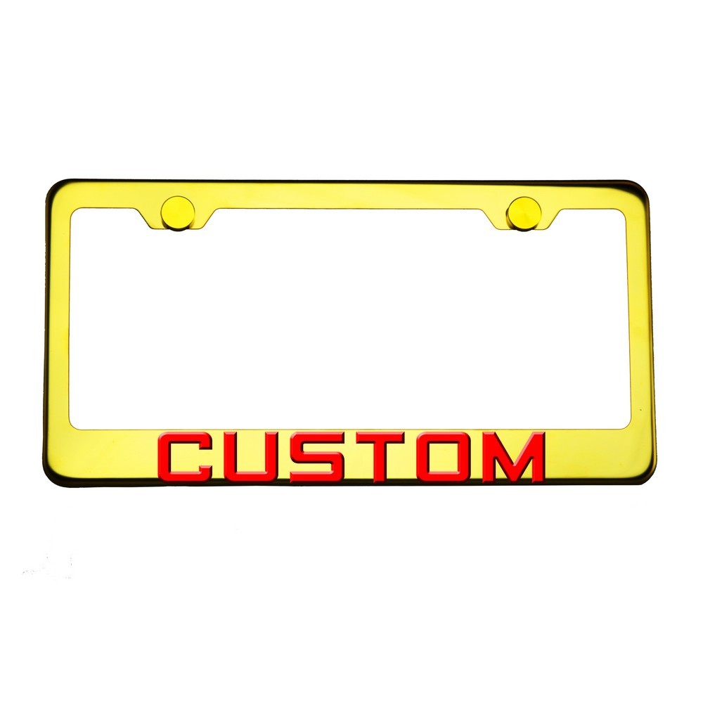 FAI Frame Ai 3D Text Personalized Metal Chrome Emblem Decals Polish Chrome T304 Stainless Steel License Plate Frame Holder Front Or Rear - Gold - Image 7
