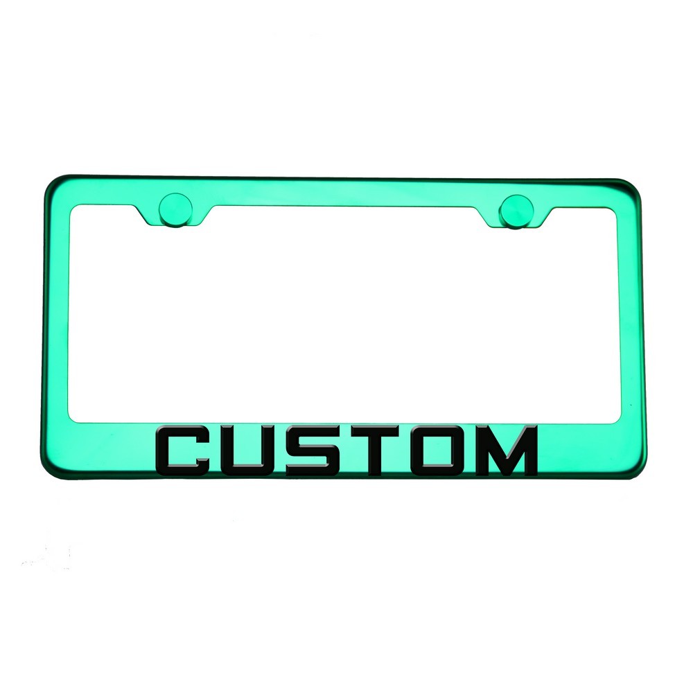 FAI Frame Ai 3D Text Personalized Metal Chrome Emblem Decals Polish Chrome T304 Stainless Steel License Plate Frame Holder Front Or Rear - Green - Image 6