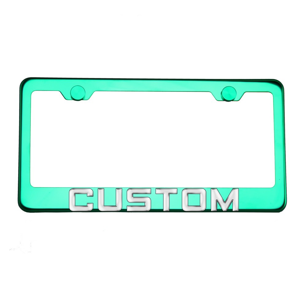 FAI Frame Ai 3D Text Personalized Metal Chrome Emblem Decals Polish Chrome T304 Stainless Steel License Plate Frame Holder Front Or Rear - Green - Image 7