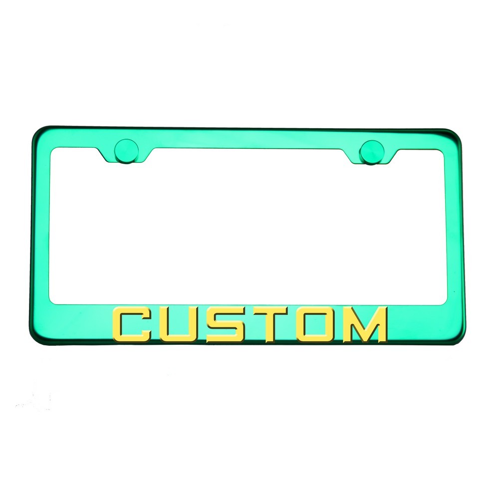 FAI Frame Ai 3D Text Personalized Metal Chrome Emblem Decals Polish Chrome T304 Stainless Steel License Plate Frame Holder Front Or Rear - Green - Image 8