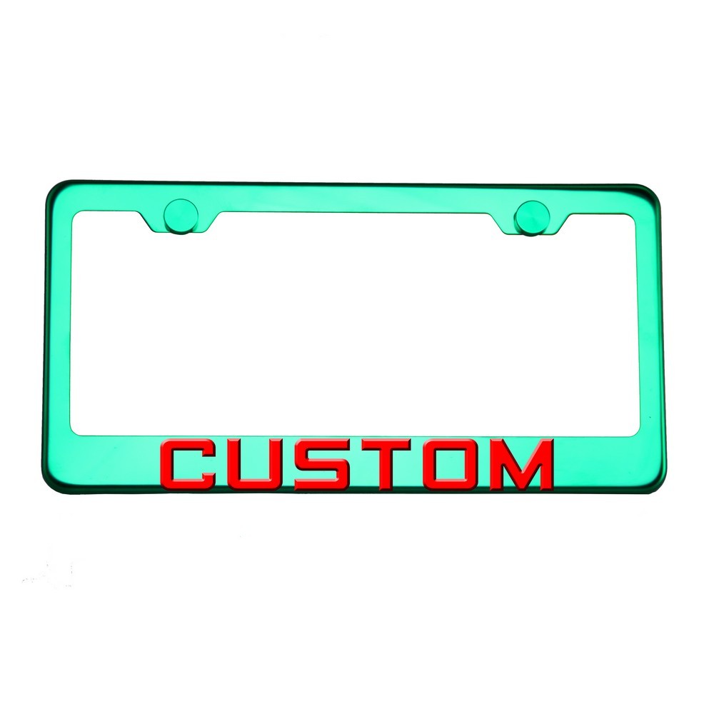 FAI Frame Ai 3D Text Personalized Metal Chrome Emblem Decals Polish Chrome T304 Stainless Steel License Plate Frame Holder Front Or Rear - Green - Image 9