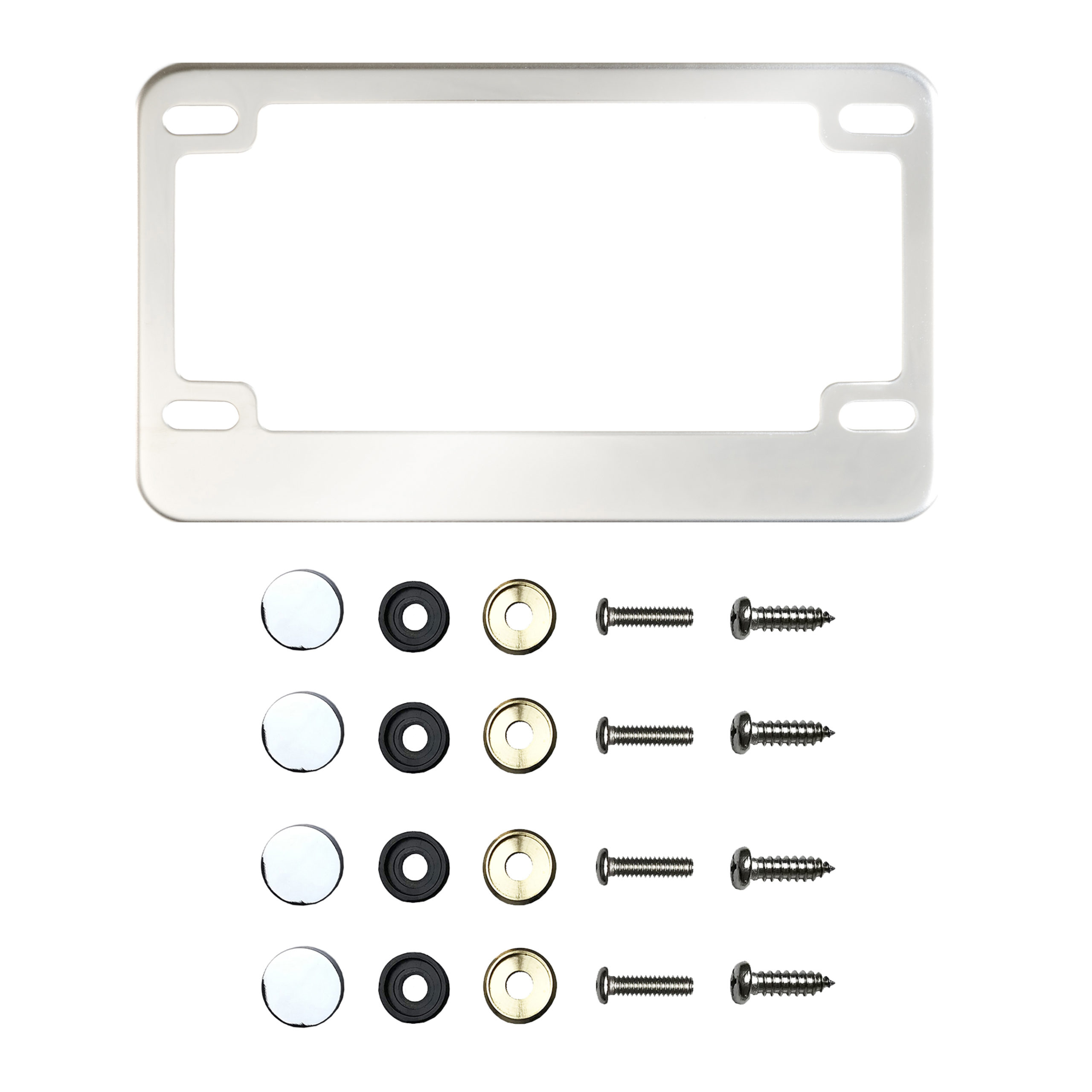 FAI Frame Ai T304 Stainless Steel Motocross License Plate Frame Holder Bracket - Silver Chrome