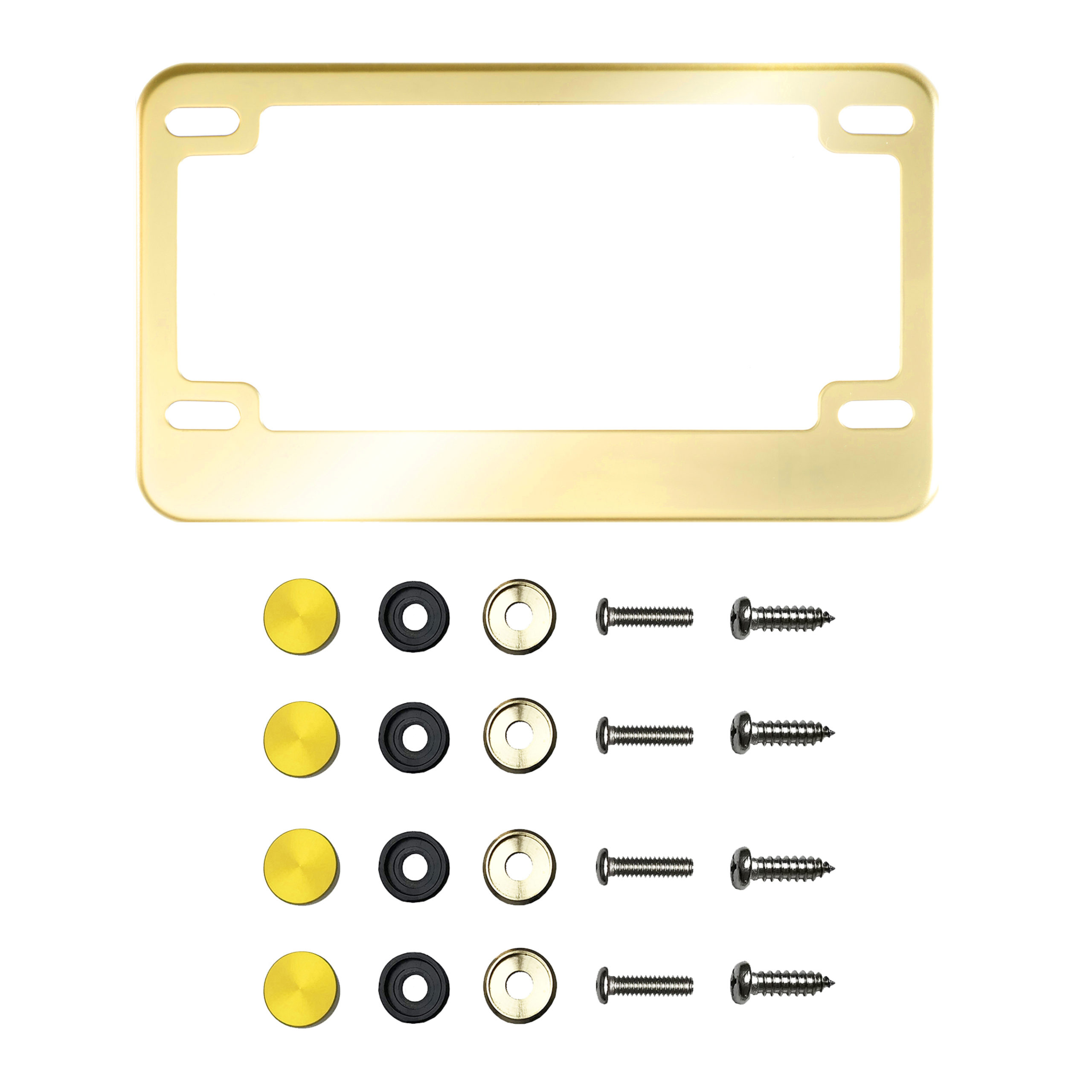 FAI Frame Ai T304 Stainless Steel Motocross License Plate Frame Holder Bracket - Gold Chrome