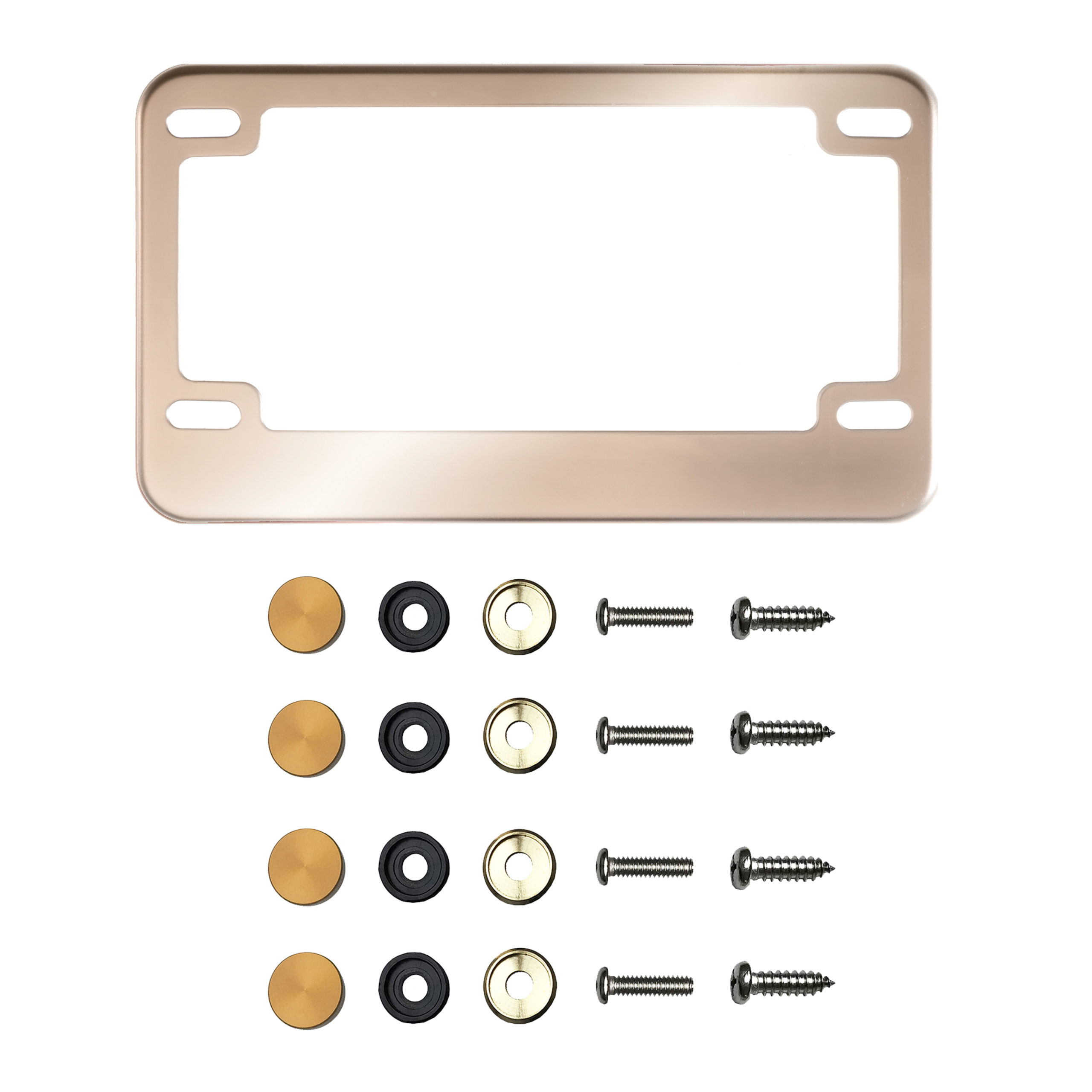 FAI Frame Ai T304 Stainless Steel Motocross License Plate Frame Holder Bracket - Rose Gold Chrome