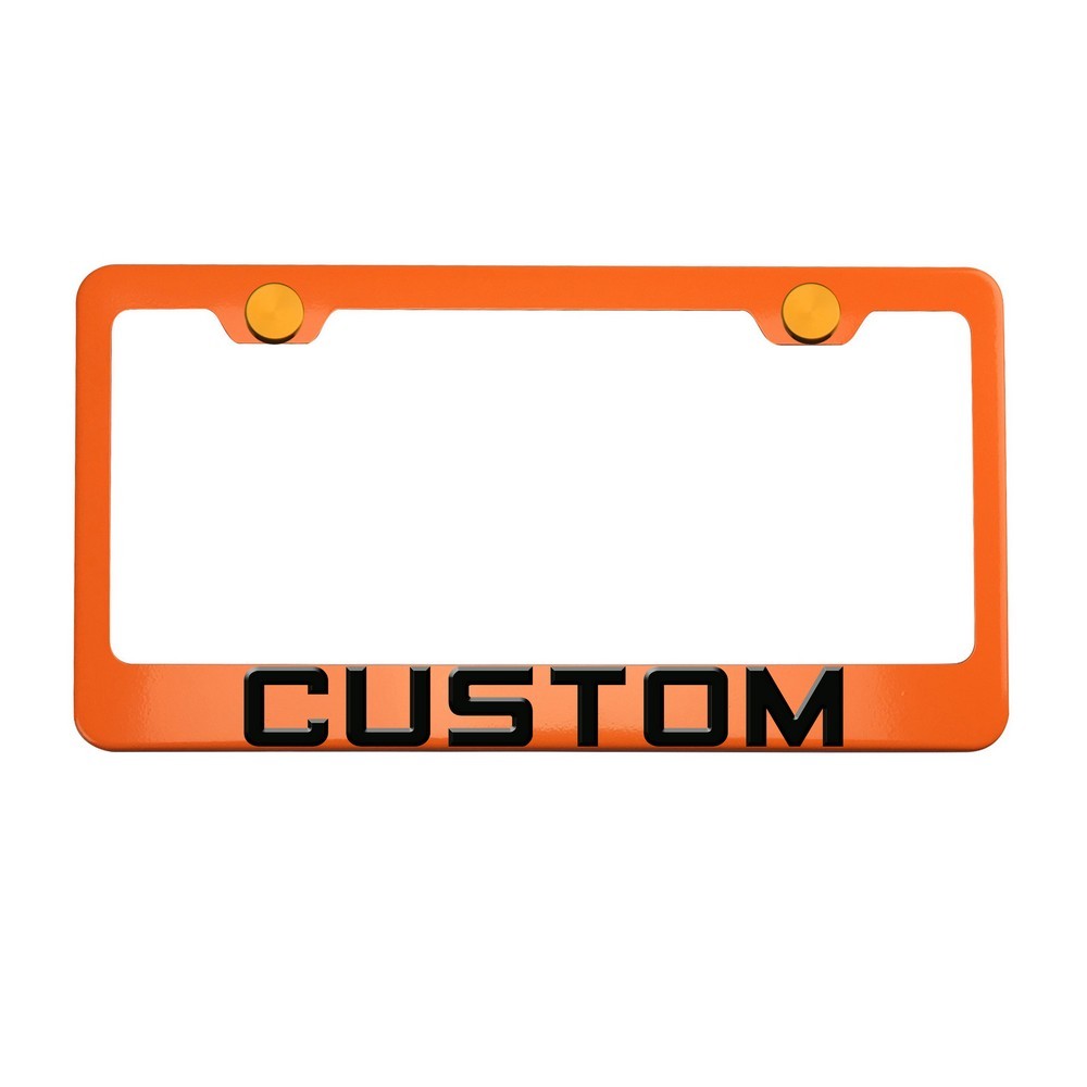 FAI Frame Ai 3D Text Personalized Metal Chrome Emblem Decals Polish Chrome T304 Stainless Steel License Plate Frame Holder Front Or Rear - Orange - Image 5