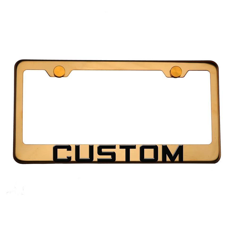 FAI Frame Ai 3D Text Personalized Metal Chrome Emblem Decals Polish Chrome T304 Stainless Steel License Plate Frame Holder Front Or Rear - Rose Gold - Image 6