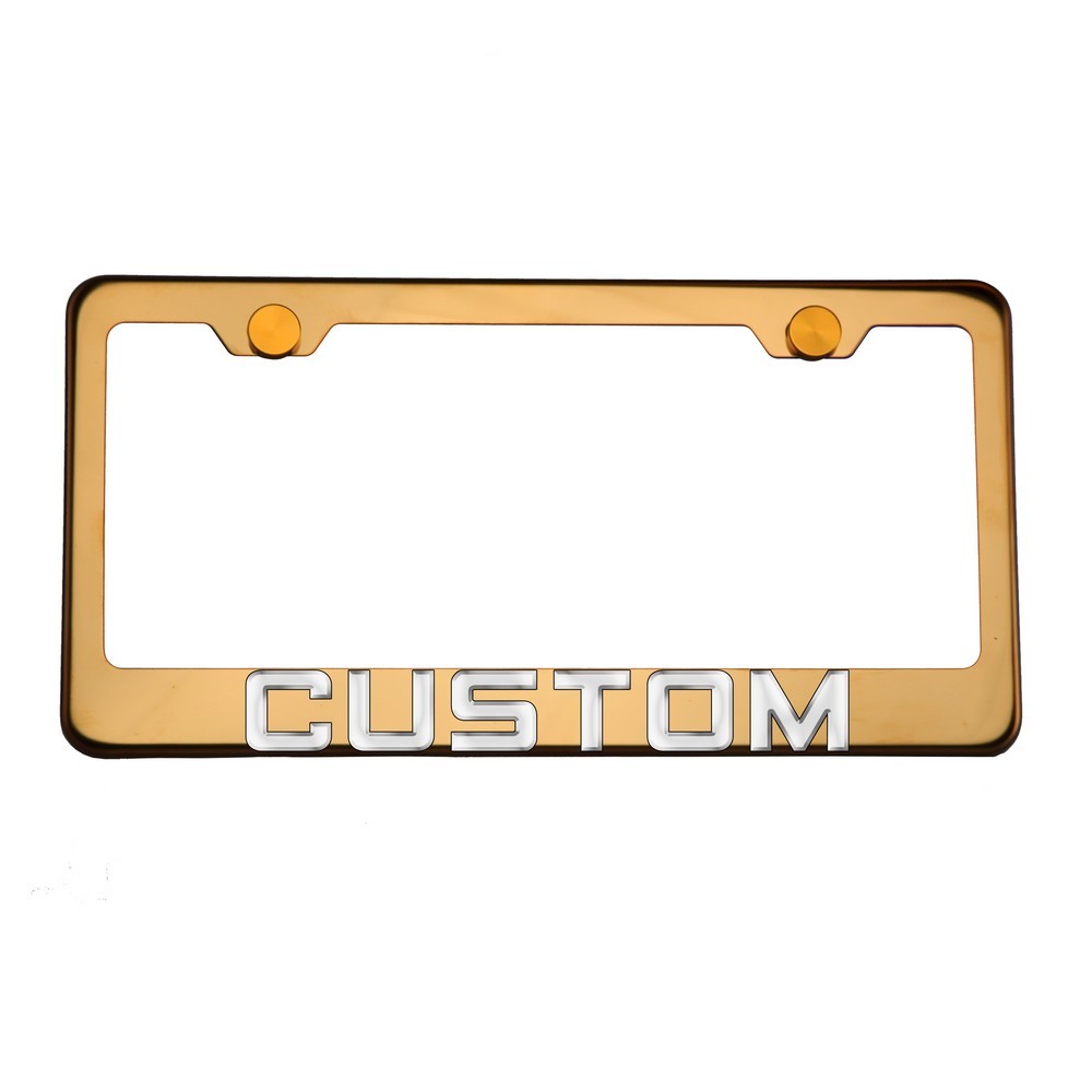 FAI Frame Ai 3D Text Personalized Metal Chrome Emblem Decals Polish Chrome T304 Stainless Steel License Plate Frame Holder Front Or Rear - Rose Gold - Image 7