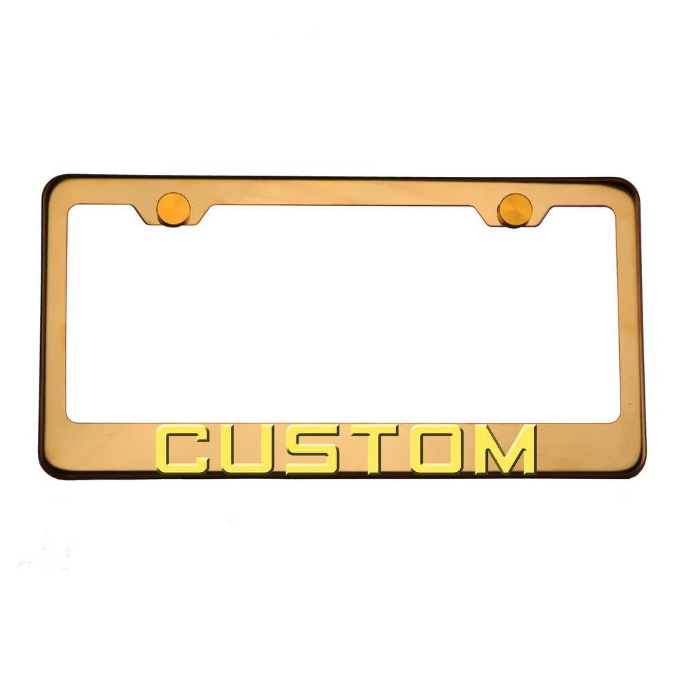 FAI Frame Ai 3D Text Personalized Metal Chrome Emblem Decals Polish Chrome T304 Stainless Steel License Plate Frame Holder Front Or Rear - Rose Gold - Image 8