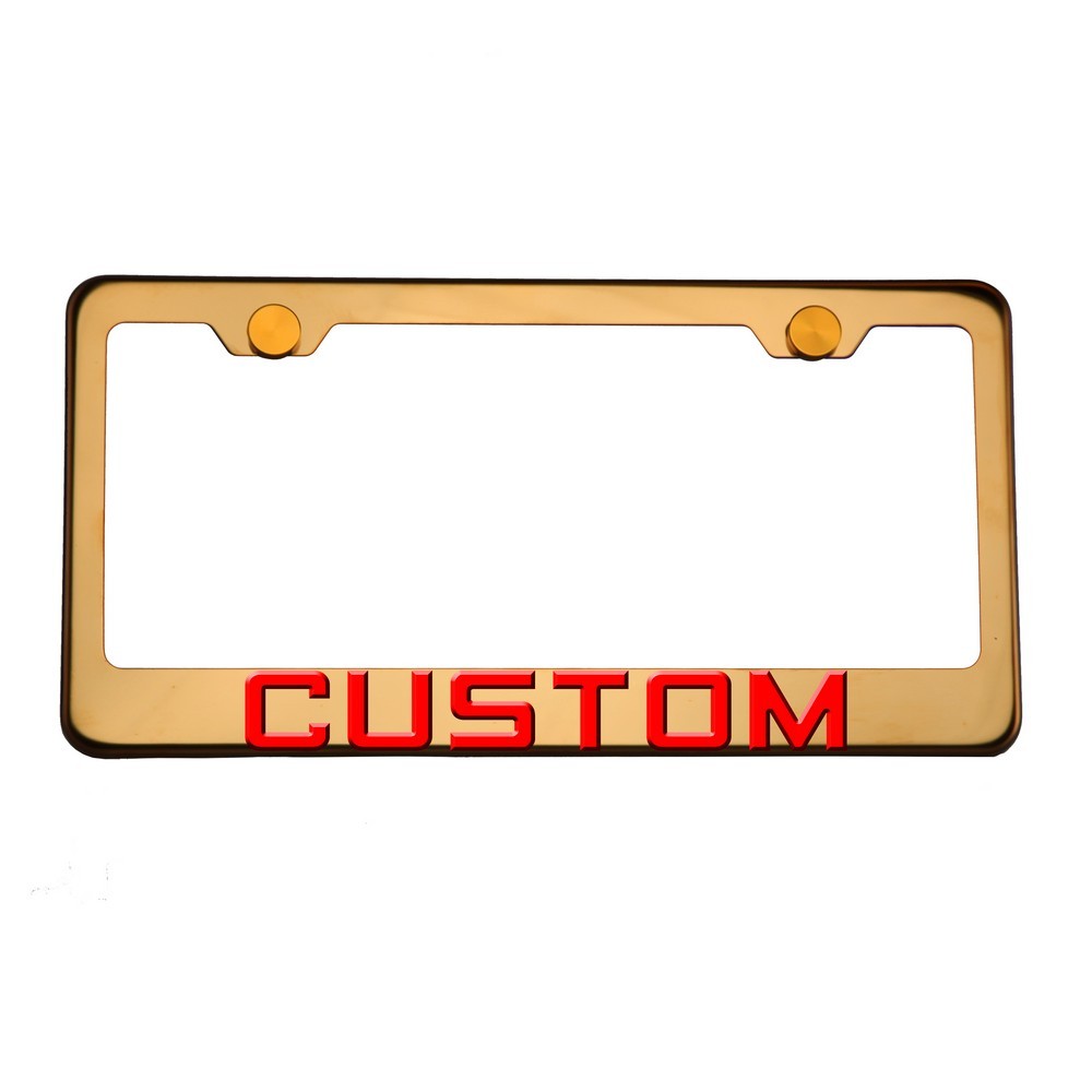 FAI Frame Ai 3D Text Personalized Metal Chrome Emblem Decals Polish Chrome T304 Stainless Steel License Plate Frame Holder Front Or Rear - Rose Gold - Image 9