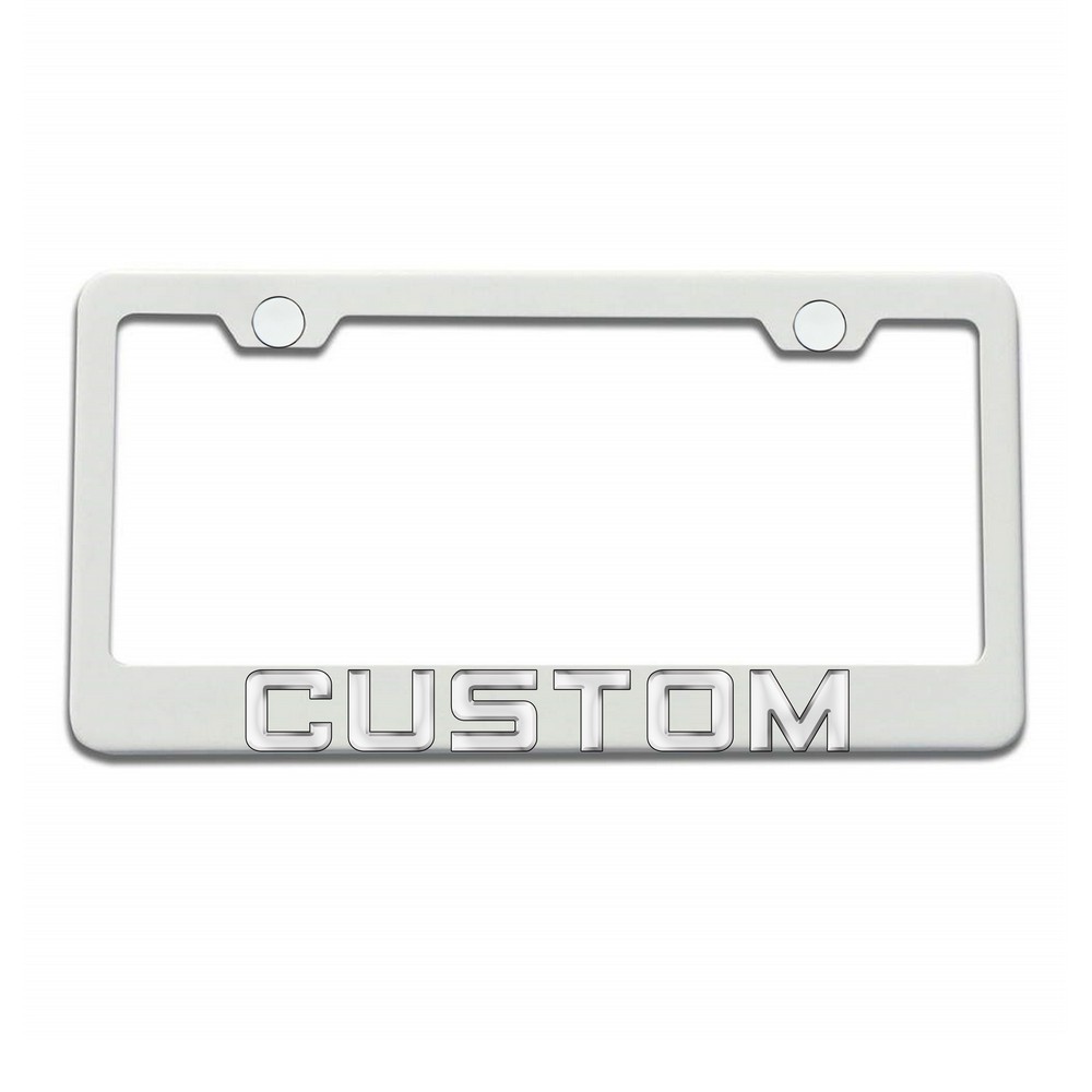 FAI Frame Ai 3D Text Personalized Metal Chrome Emblem Decals Polish Chrome T304 Stainless Steel License Plate Frame Holder Front Or Rear - White - Image 8