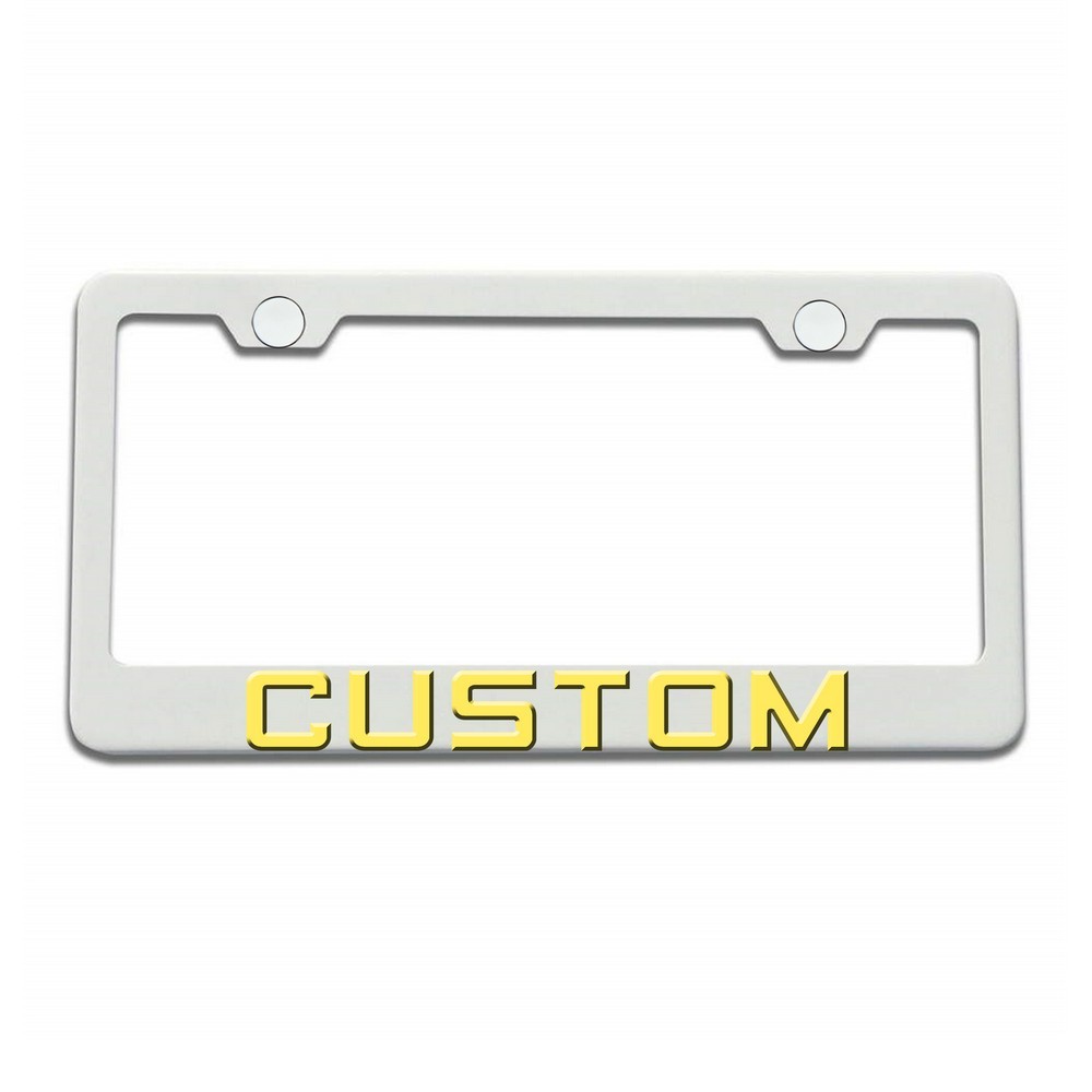 FAI Frame Ai 3D Text Personalized Metal Chrome Emblem Decals Polish Chrome T304 Stainless Steel License Plate Frame Holder Front Or Rear - White - Image 9