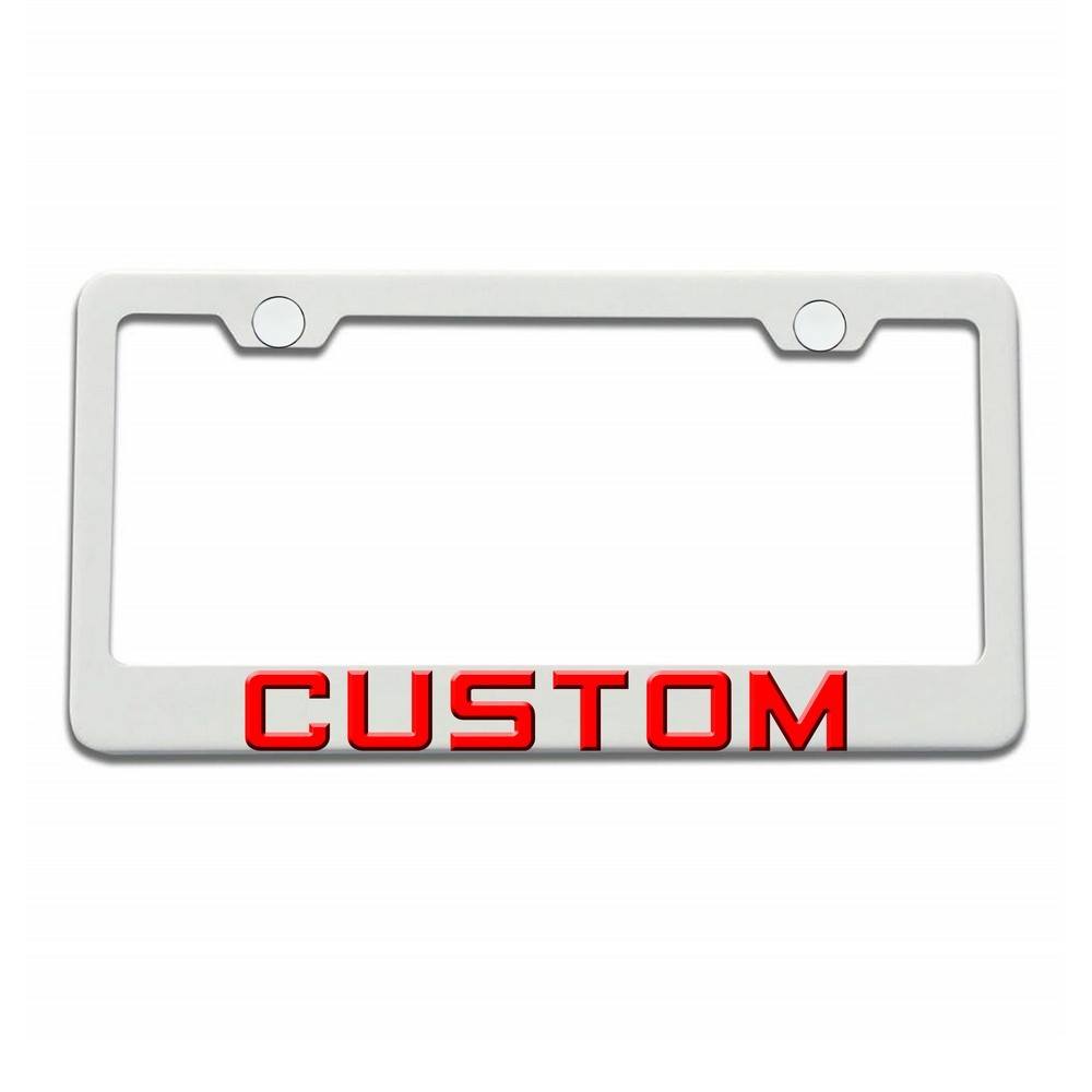 FAI Frame Ai 3D Text Personalized Metal Chrome Emblem Decals Polish Chrome T304 Stainless Steel License Plate Frame Holder Front Or Rear - White - Image 6