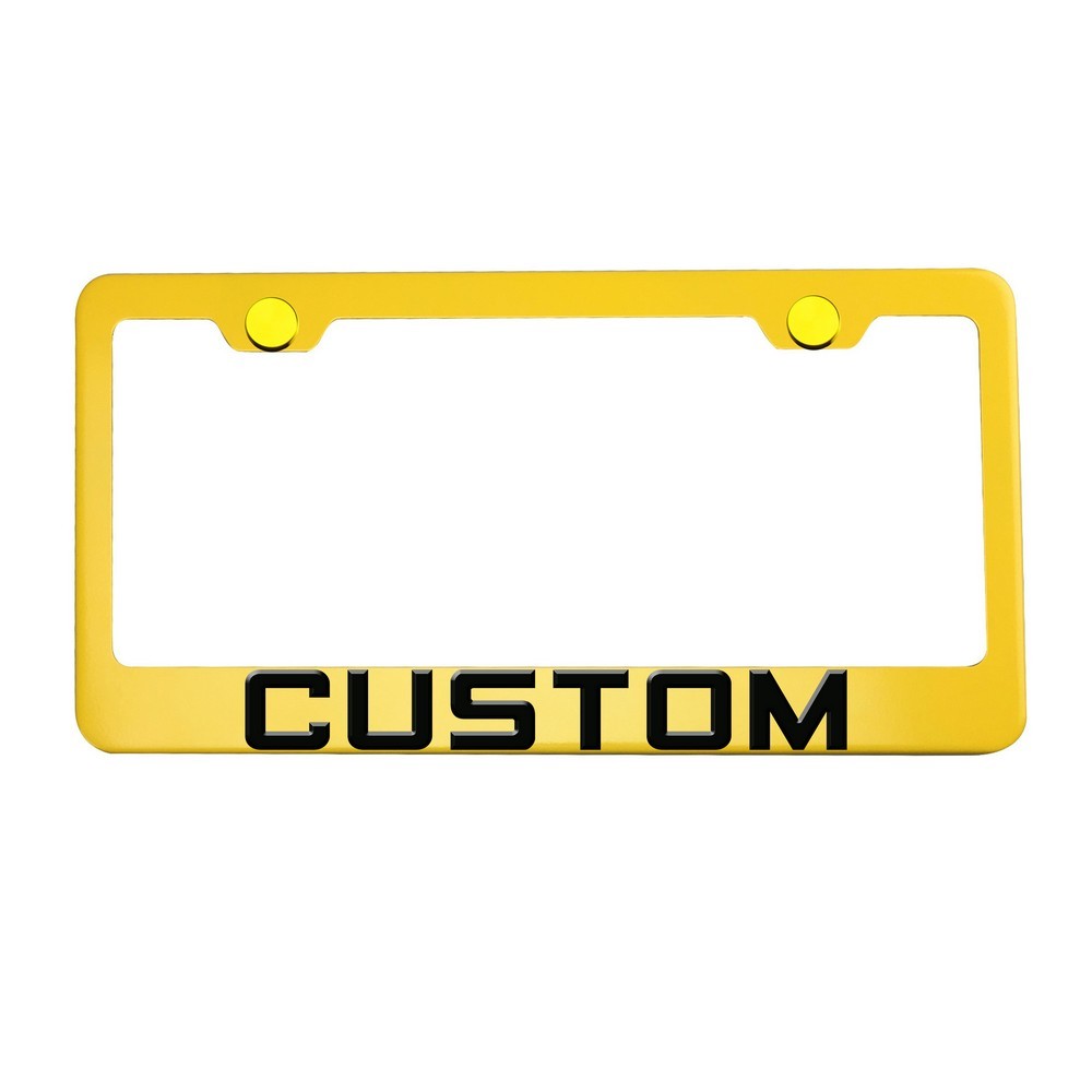 FAI Frame Ai 3D Text Personalized Metal Chrome Emblem Decals Polish Chrome T304 Stainless Steel License Plate Frame Holder Front Or Rear - Yellow - Image 6