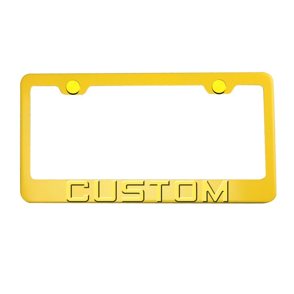 FAI Frame Ai 3D Text Personalized Metal Chrome Emblem Decals Polish Chrome T304 Stainless Steel License Plate Frame Holder Front Or Rear - Yellow - Image 8